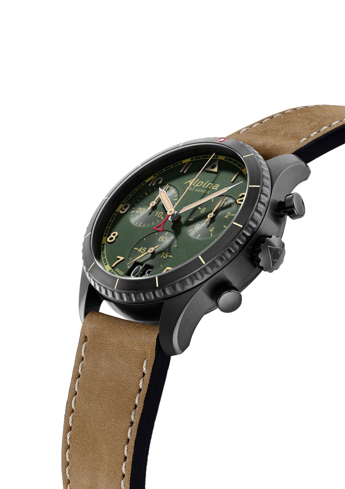 Alpina Startimer Pilot Quartz Chronograph Big Date Green - View 2