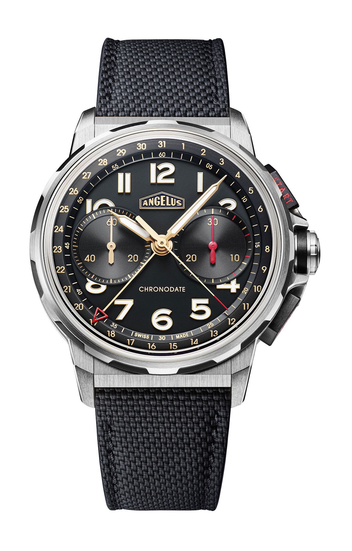 Angelus Chronodate Titanium Black watch