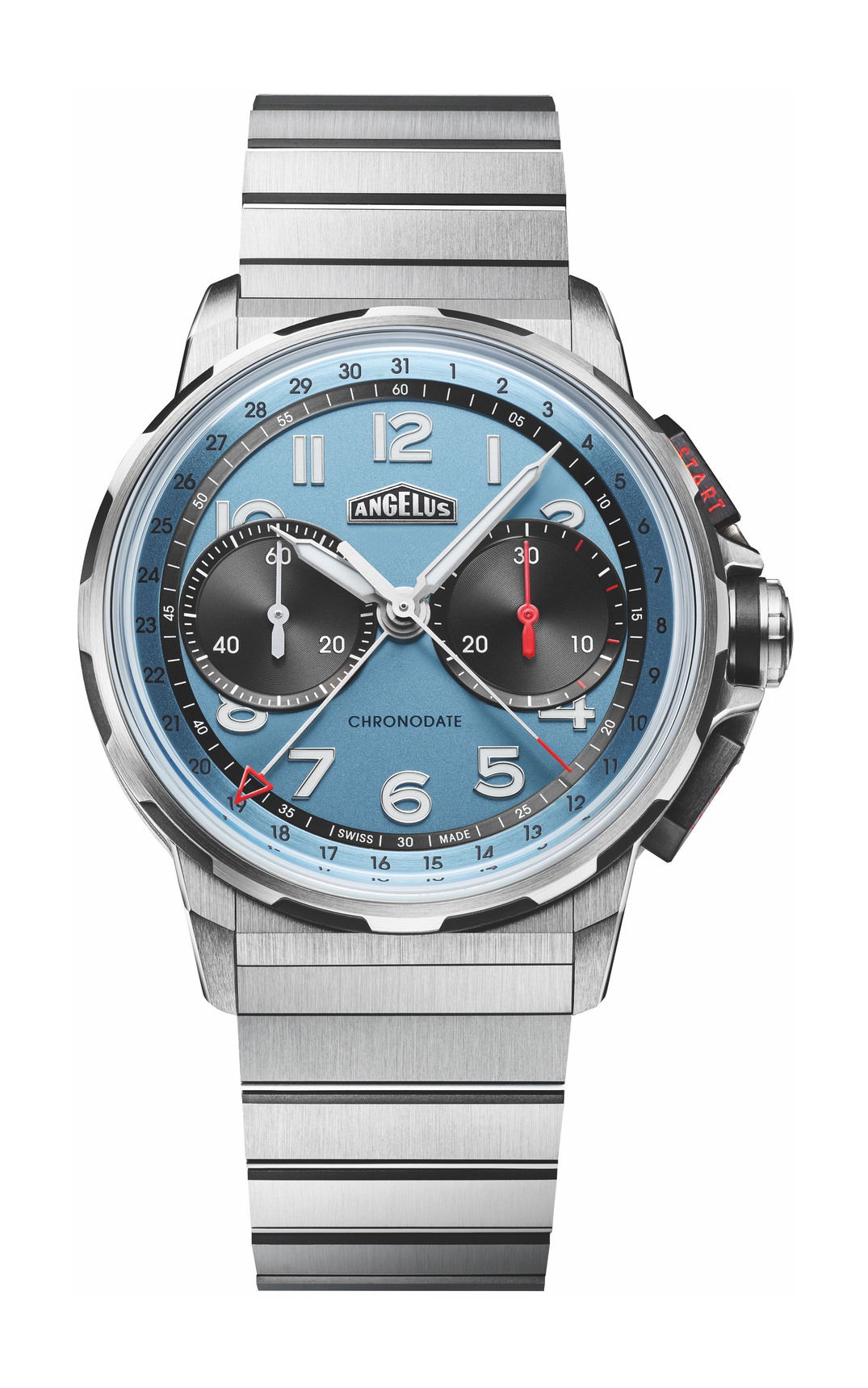 Angelus Chronodate Titanium Storm Blue Titanium watch