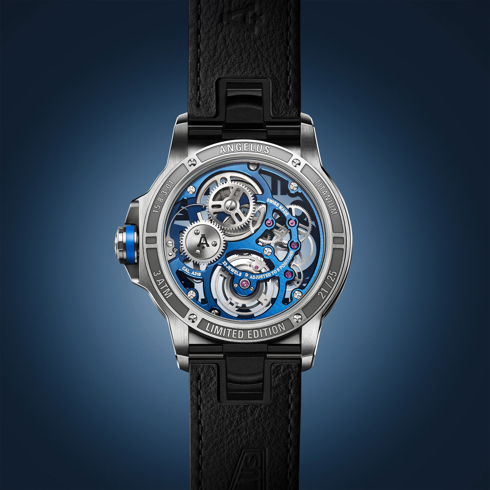 Angelus Flying Tourbillon Titanium Blue Edition - View 3