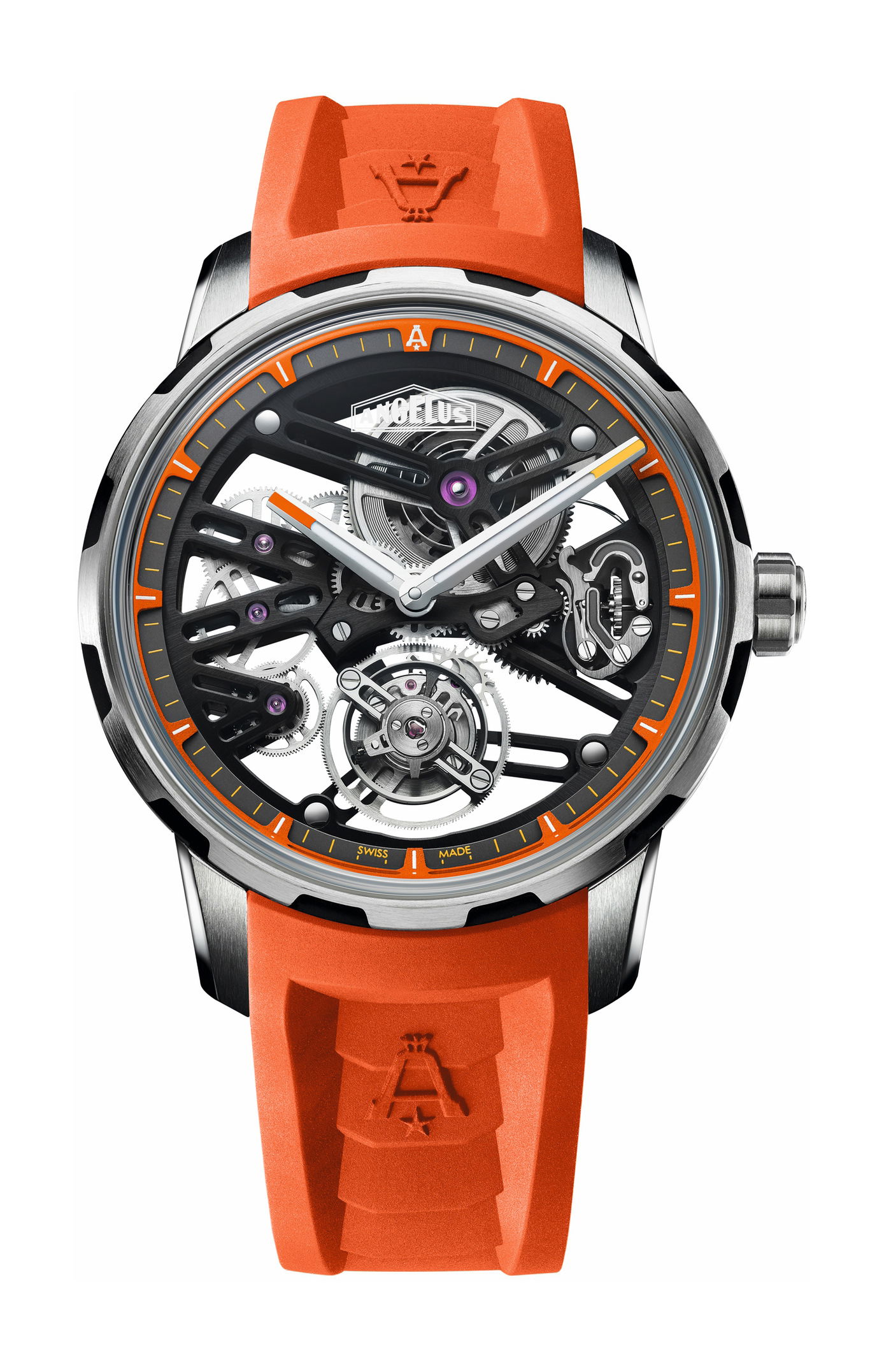 Angelus U41 Orange Vibrant Structure Tourbillon Skeleton watch