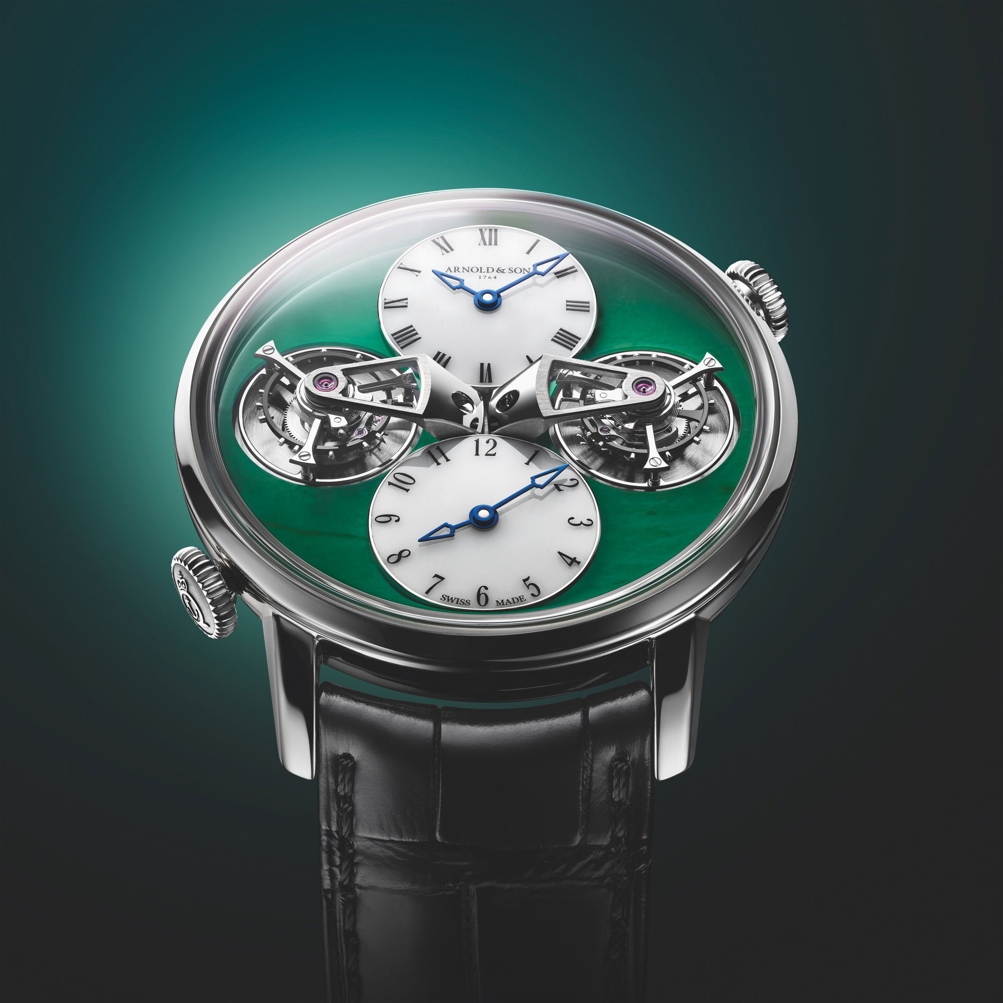 Arnold & Son Double Tourbillon Jade White Gold - View 2