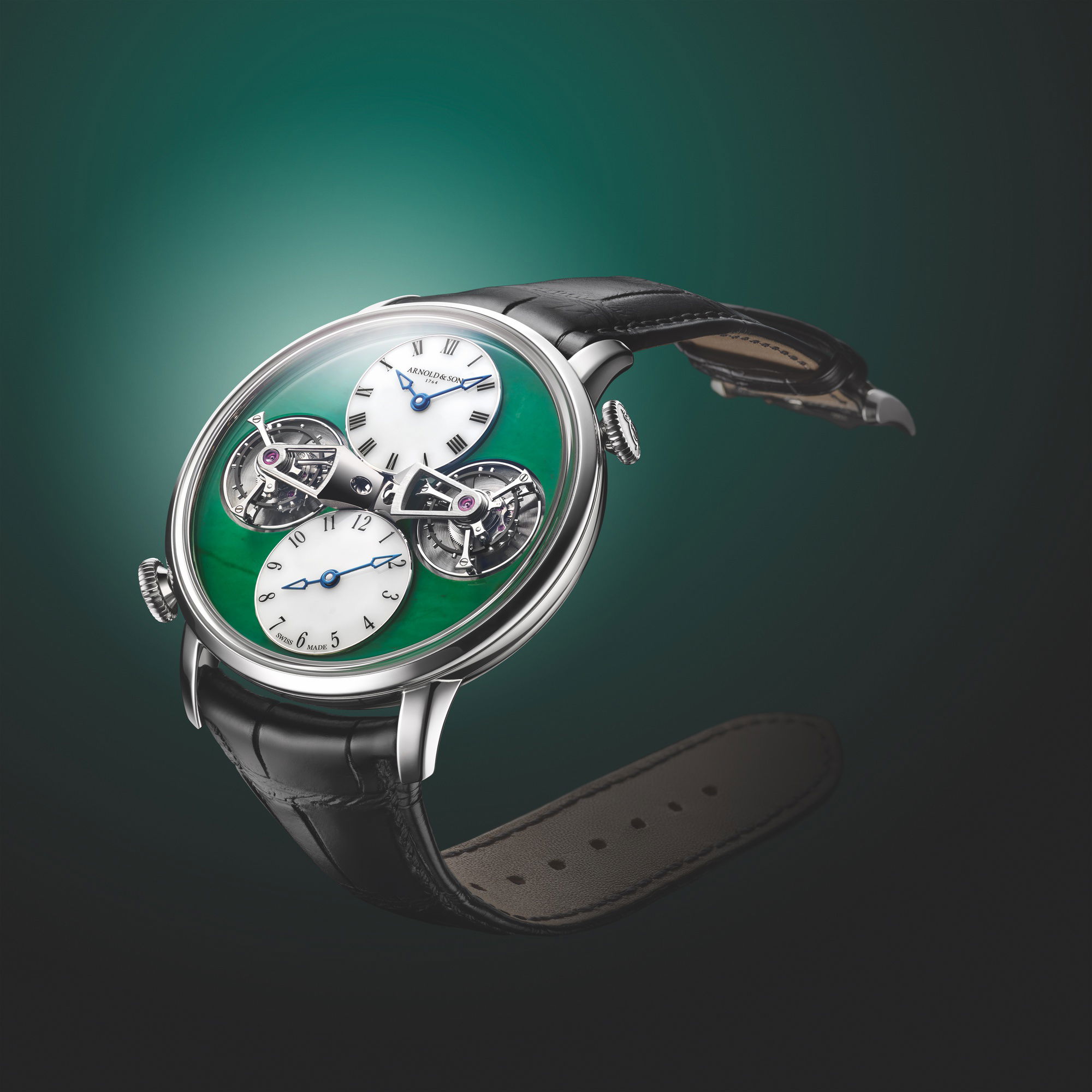 Arnold & Son Double Tourbillon Jade White Gold - View 3