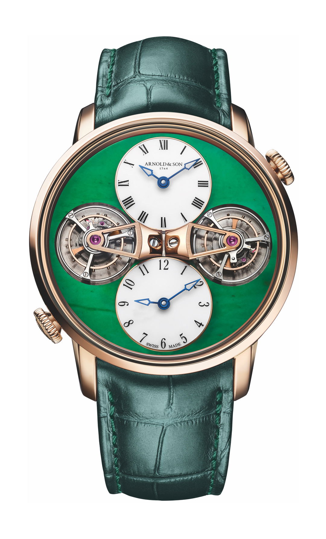 Arnold & Son Double Tourbillon Jade Red Gold watch