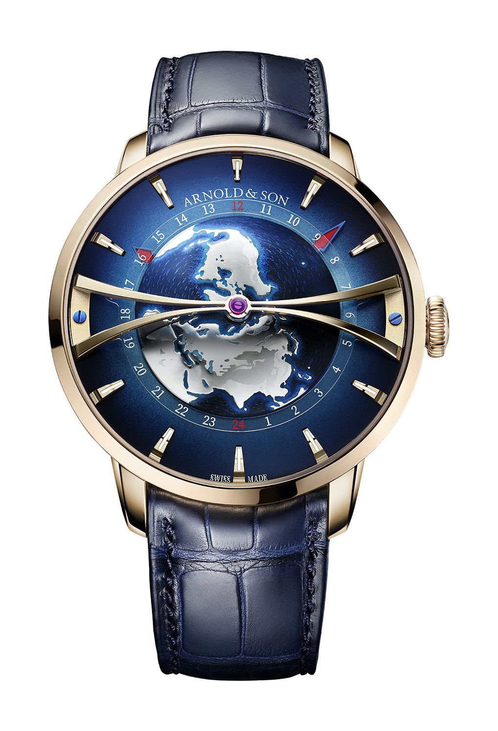 Arnold & Son Globetrotter Gold watch