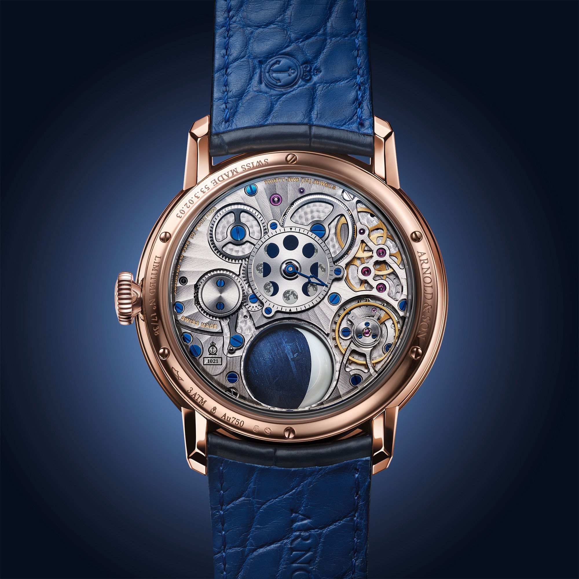 Arnold & Son Luna Magna Red Gold - View 3