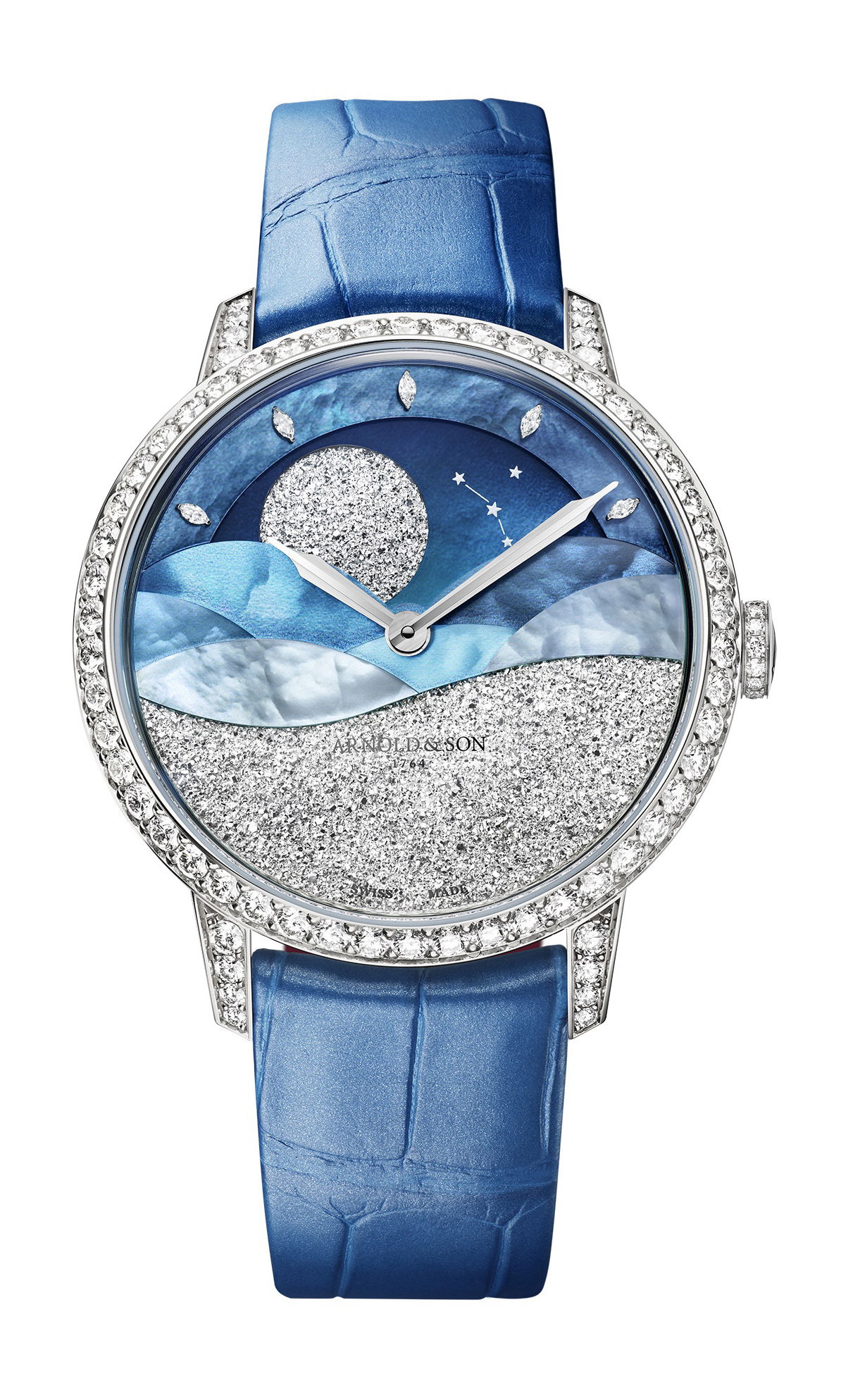 Arnold & Son Perpetual Moon 38 White Gold Mintnight watch
