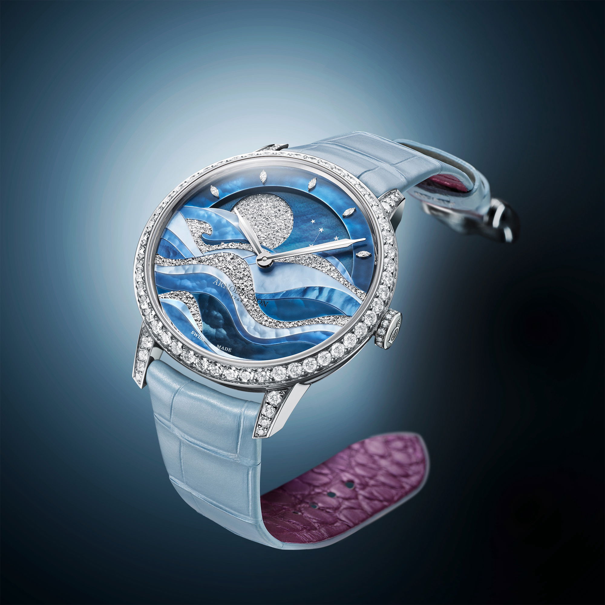 Arnold & Son Perpetual Moon 38 White Gold Night Tide - View 3