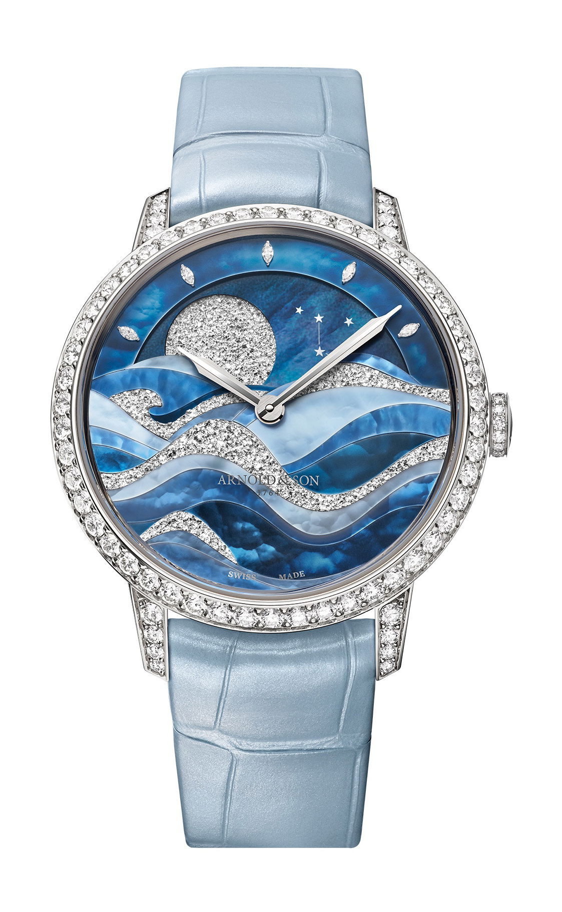 Arnold & Son Perpetual Moon 38 White Gold Night Tide watch