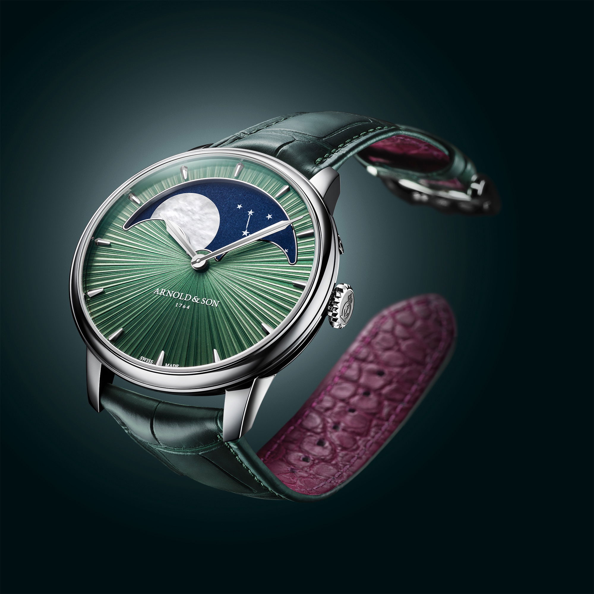 Arnold & Son Perpetual Moon 41.5 Platinum Fern Green Edition - View 2
