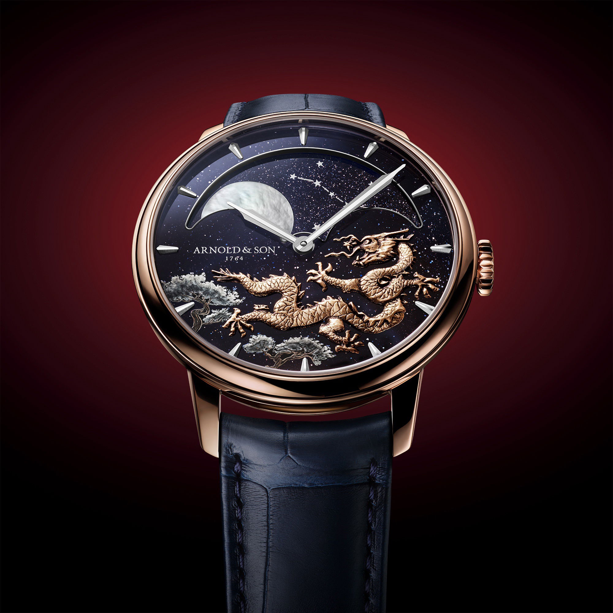 Arnold & Son Perpetual Moon 41.5 Red Gold “Year of the Dragon” - View 2