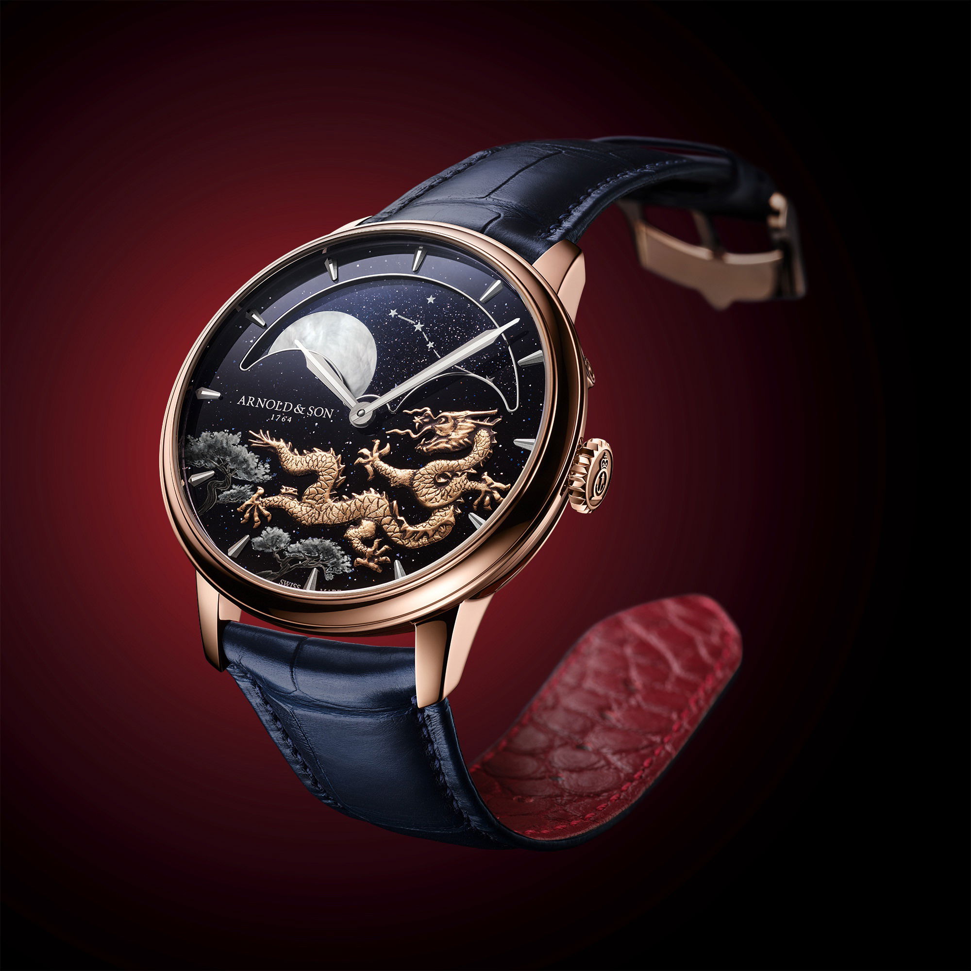 Arnold & Son Perpetual Moon 41.5 Red Gold “Year of the Dragon” - View 3