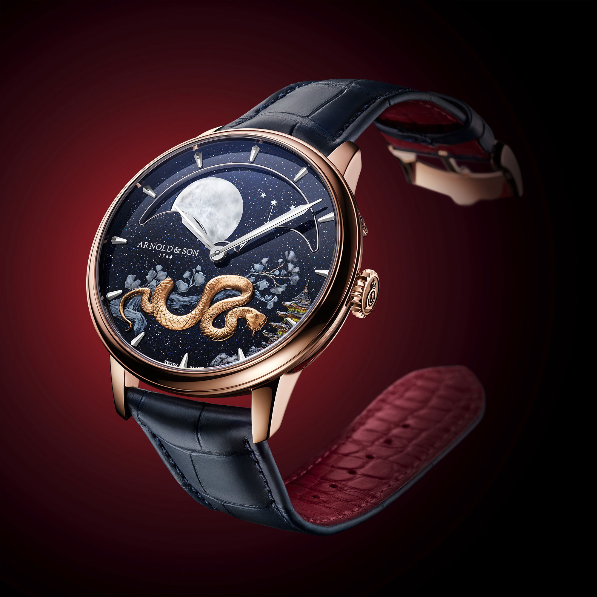 Arnold & Son Perpetual Moon 41.5 Red Gold “Year of the Snake” - View 3