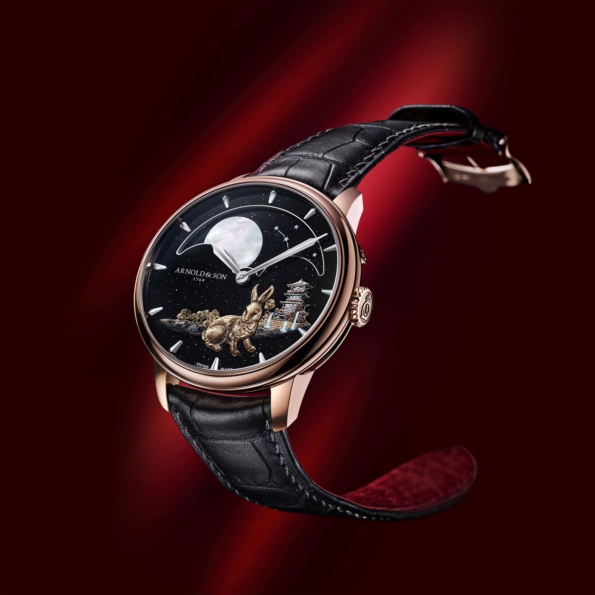 Arnold & Son Perpetual Moon 41.5 Red Gold “Year of the Rabbit” - View 2