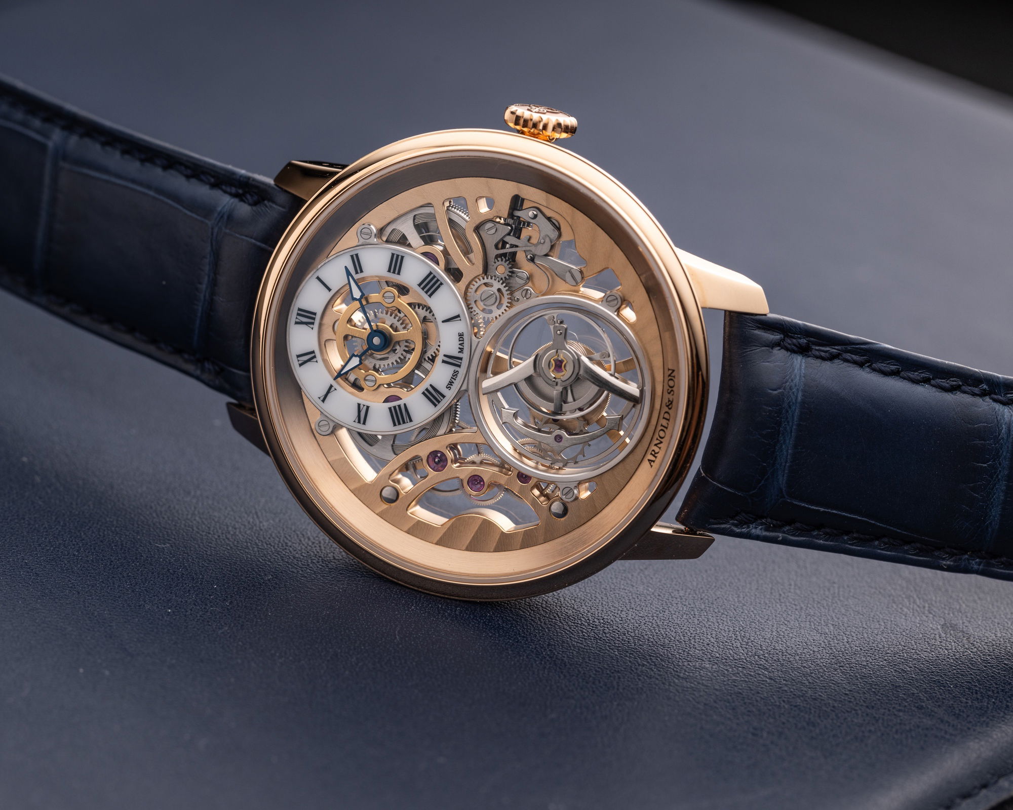 Arnold & Son Ultrathin Tourbillon Skeleton Red Gold - View 3