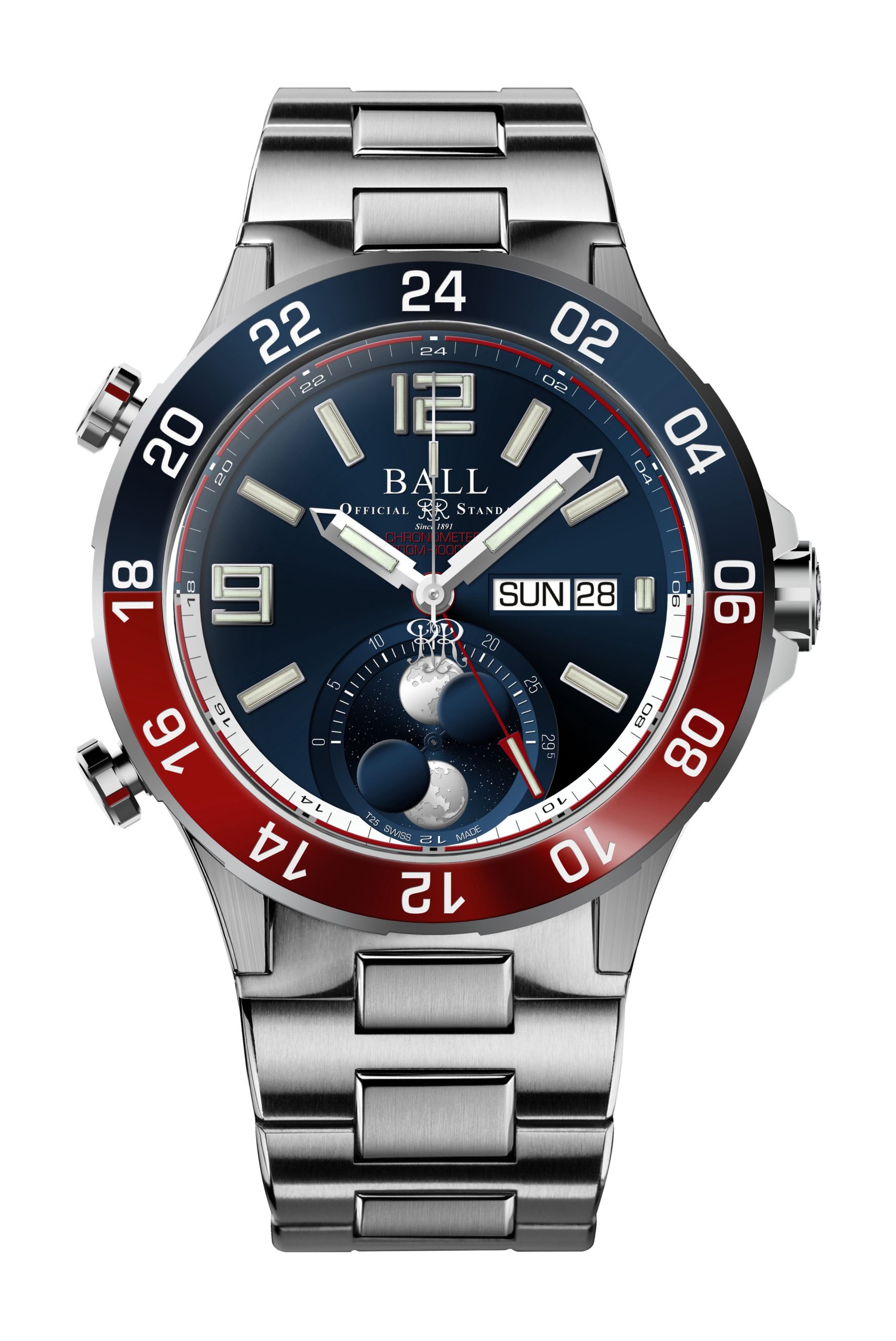 BALL Roadmaster Marine GMT Moon Phase watch