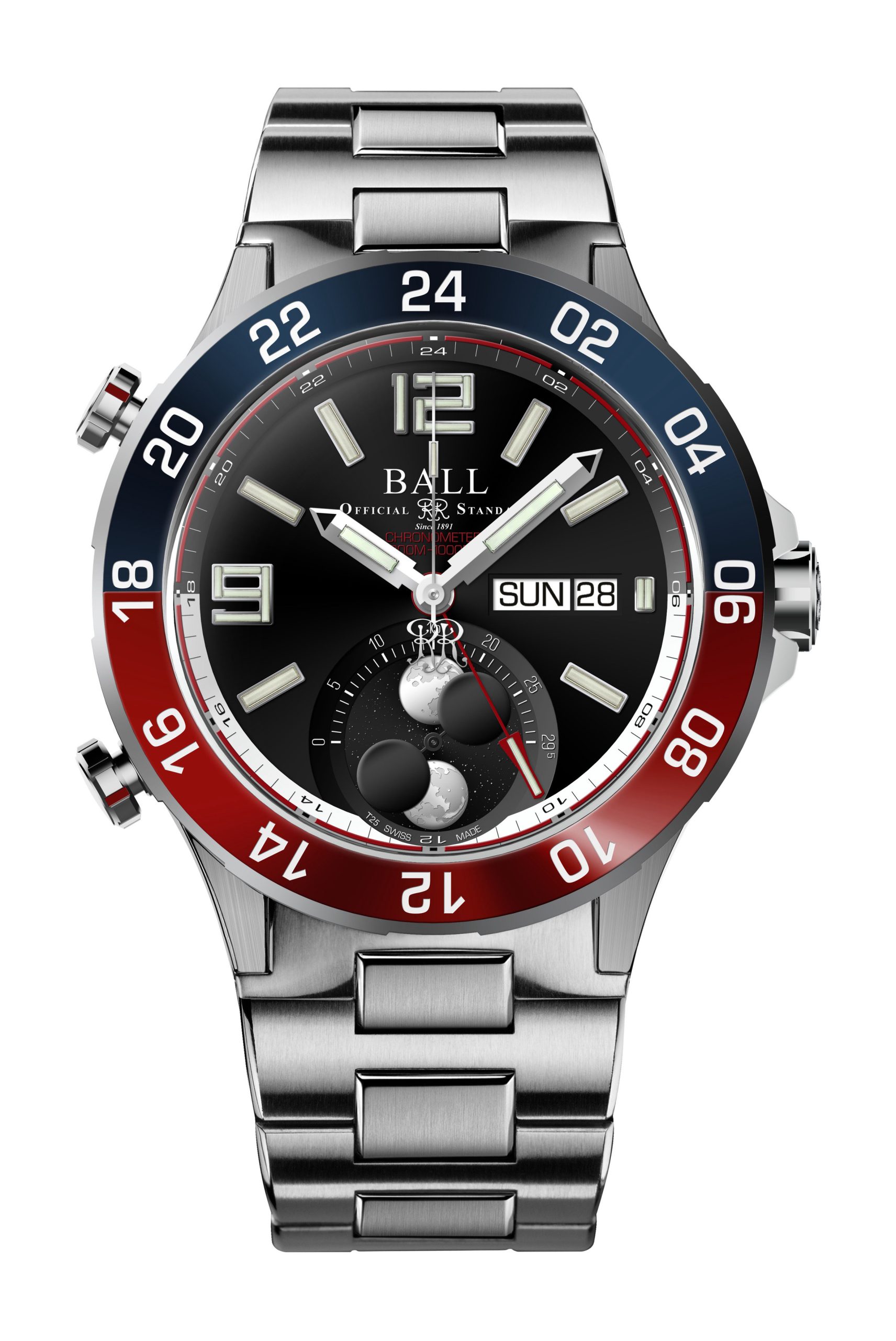 BALL Roadmaster Marine GMT Moon Phase watch