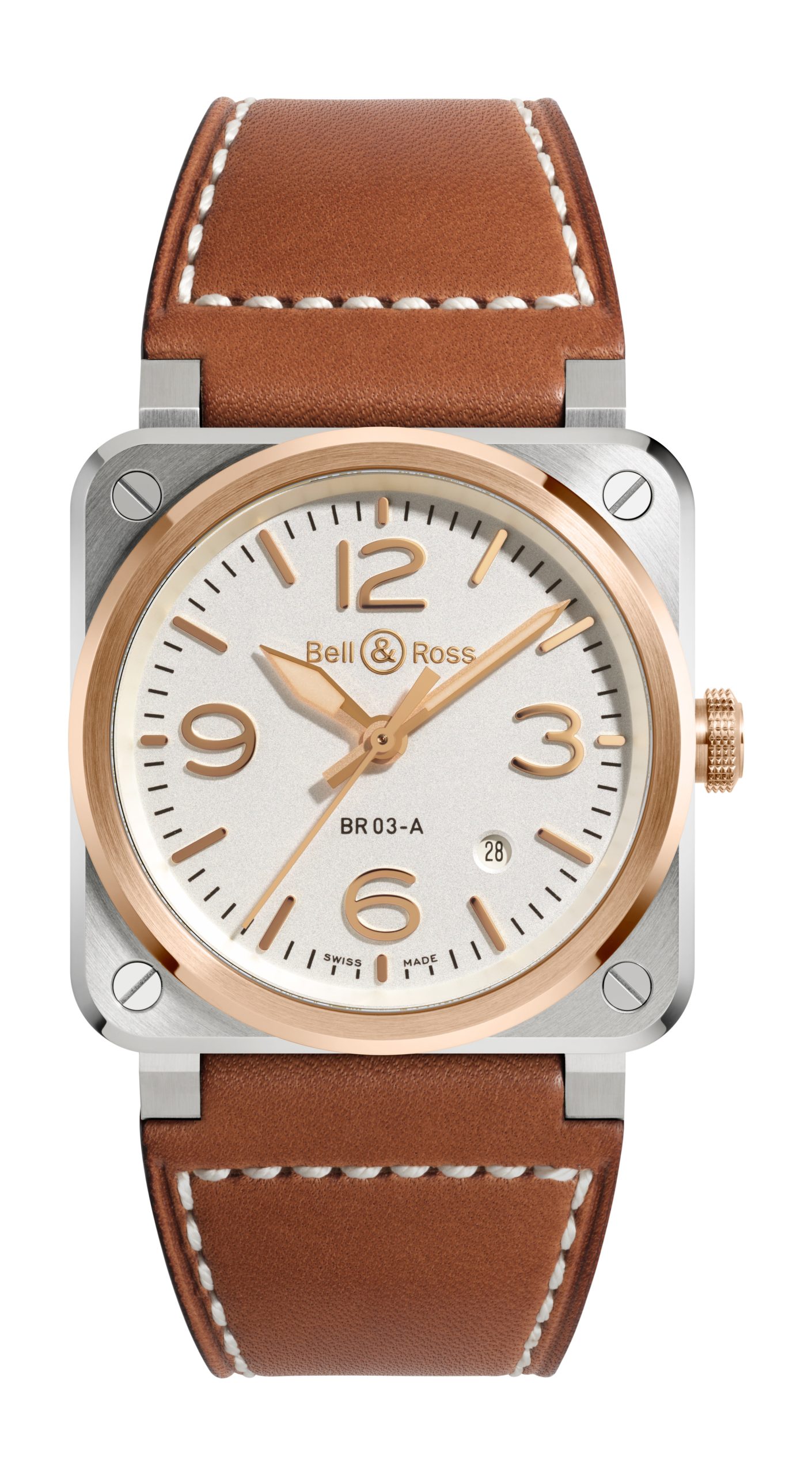 Bell & Ross BR 03 White Steel & Gold watch