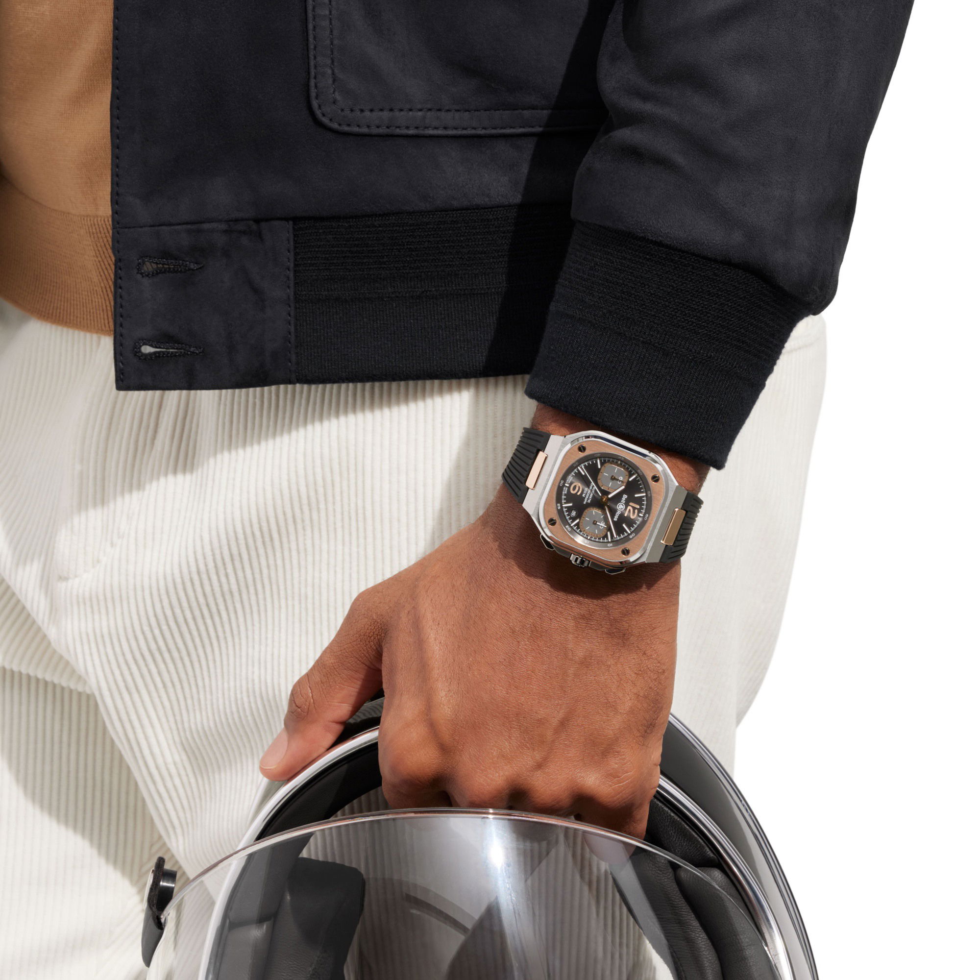 Bell & Ross BR 05 Chrono Gray Steel & Gold - View 3