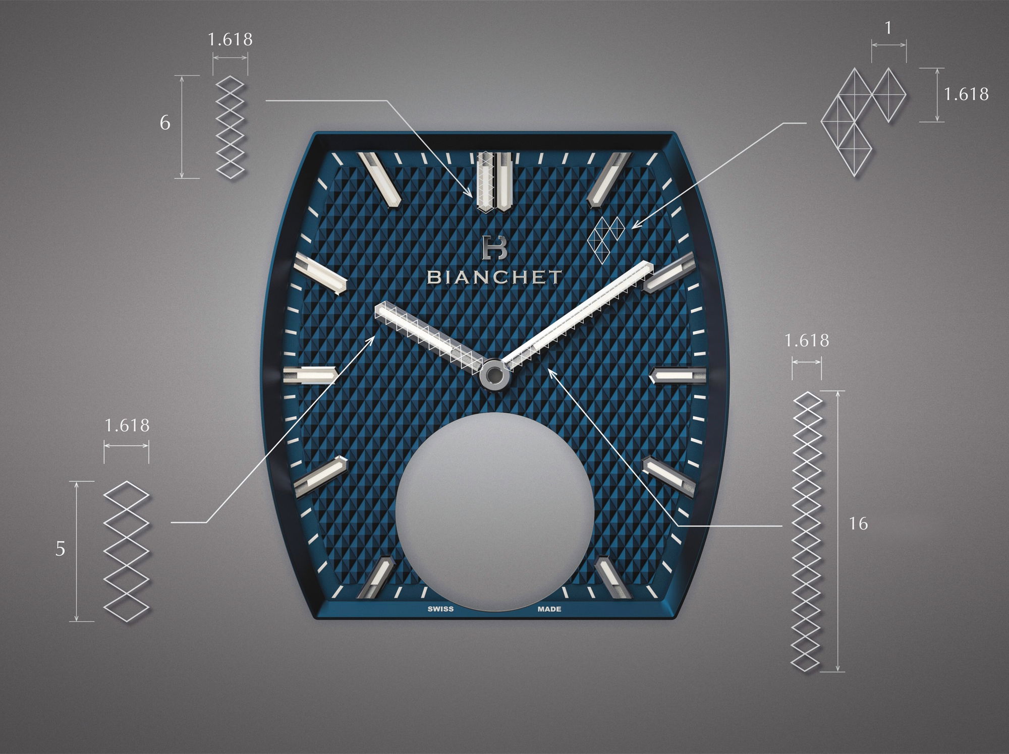 Bianchet B 1.618 Flying Tourbillon UltraFino Titanium Dial Blue - View 3