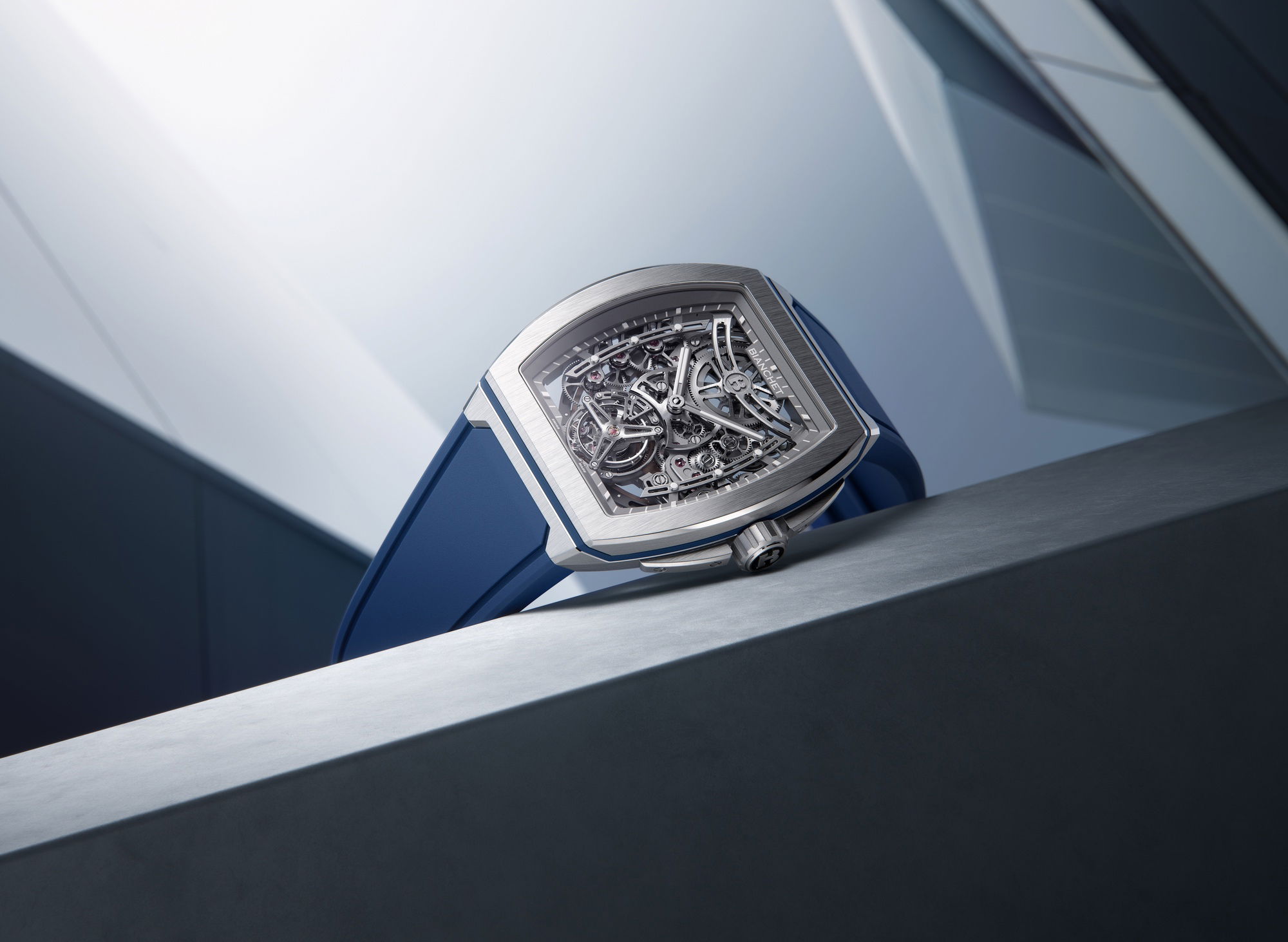 Bianchet B 1.618 Flying Tourbillon UltraFino Titanium Skeleton Blue - View 2