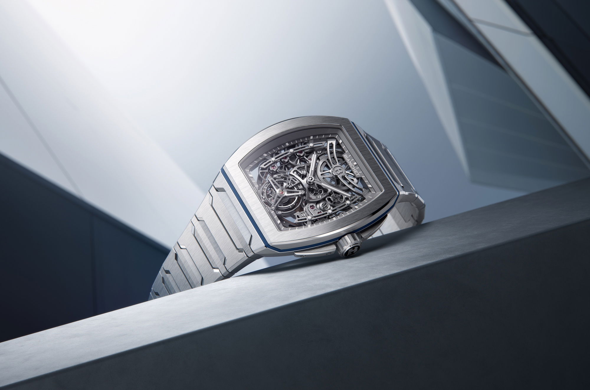 Bianchet B 1.618 Flying Tourbillon UltraFino Titanium Skeleton Blue - View 3