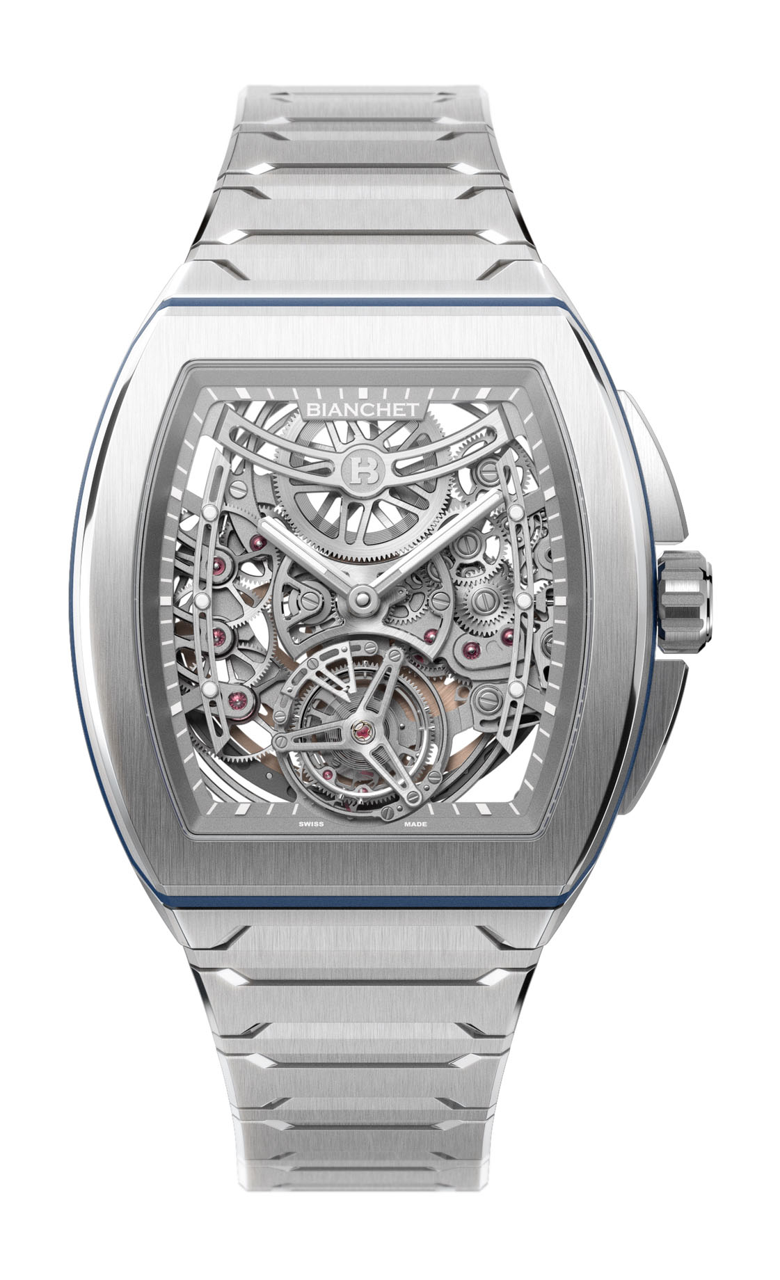 Bianchet B 1.618 Flying Tourbillon UltraFino Titanium Skeleton Blue watch