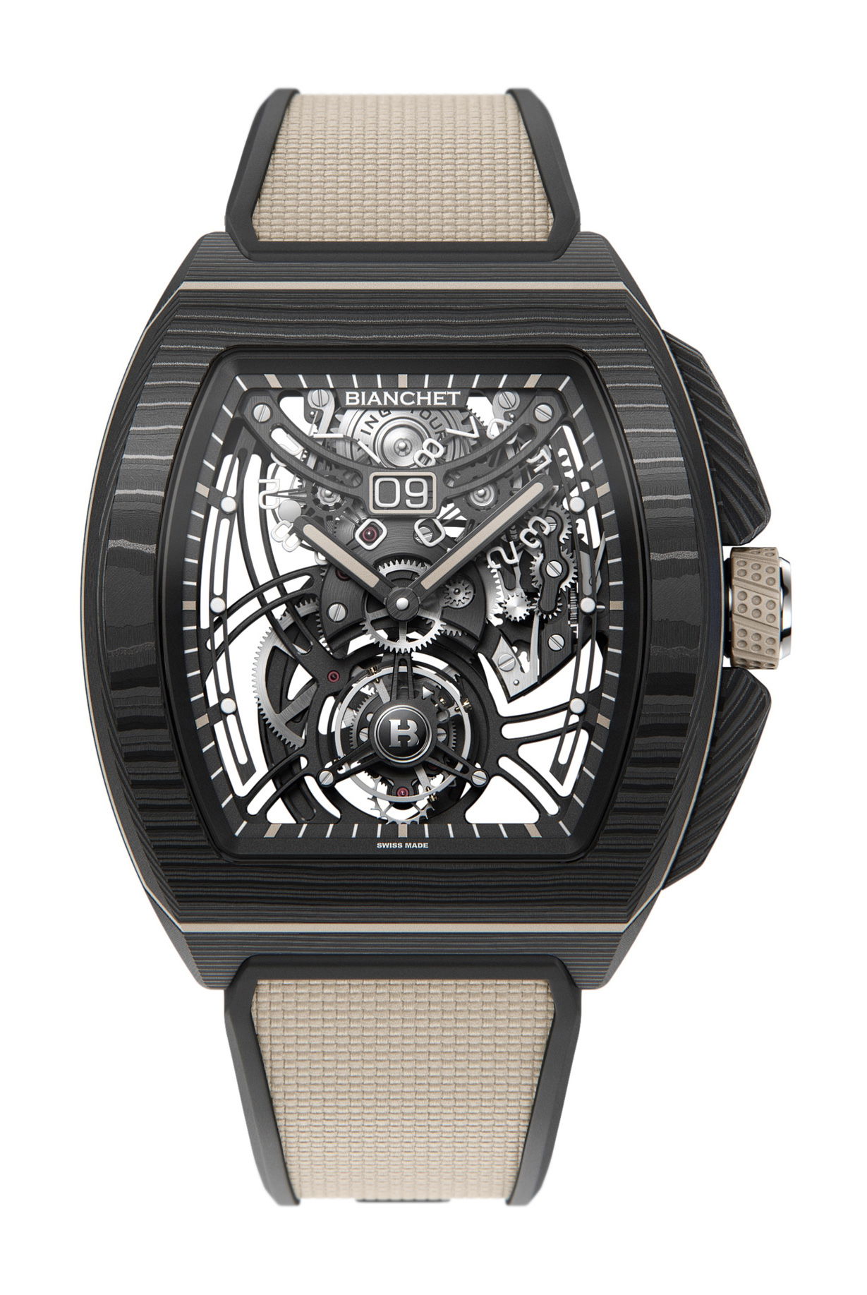 Bianchet Flying Tourbillon Grande Date B1.618 Carbon Earth watch