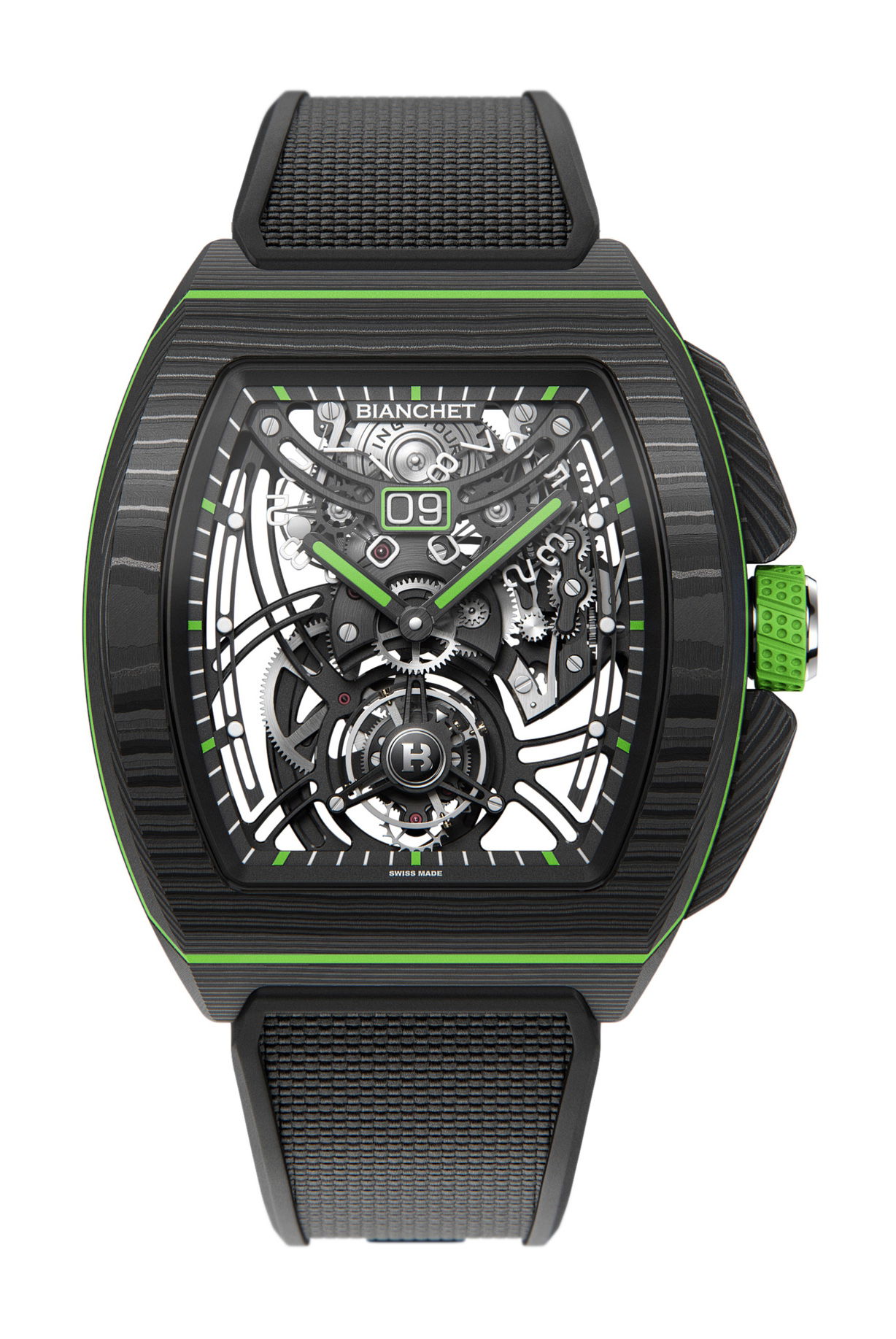 Bianchet Flying Tourbillon Grande Date B1.618 Carbon Lime - View 2