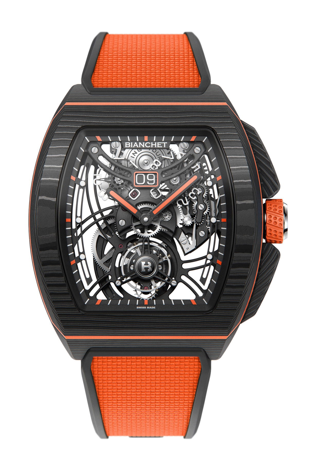 Bianchet Flying Tourbillon Grande Date B1.618 Carbon Orange watch