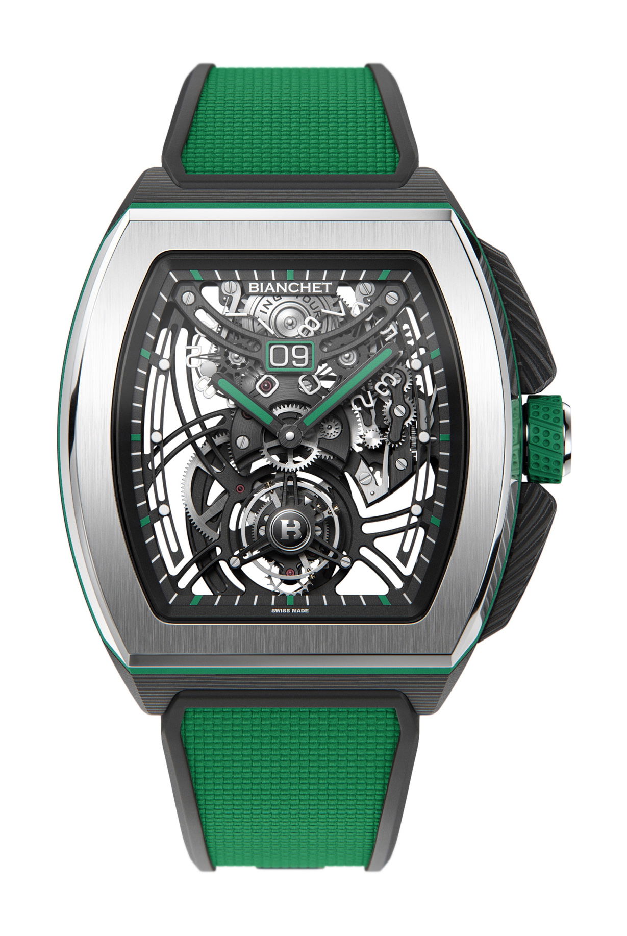 Bianchet Flying Tourbillon Grande Date B1.618 Hybrid Green watch
