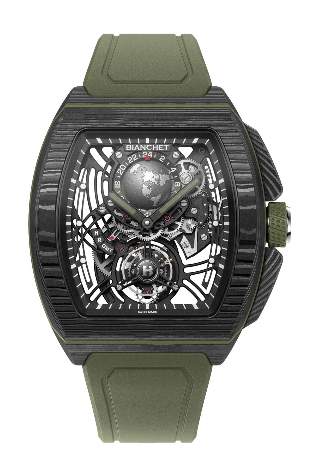 Bianchet Flying Tourbillon Sport GMT Carbon Fern Green watch