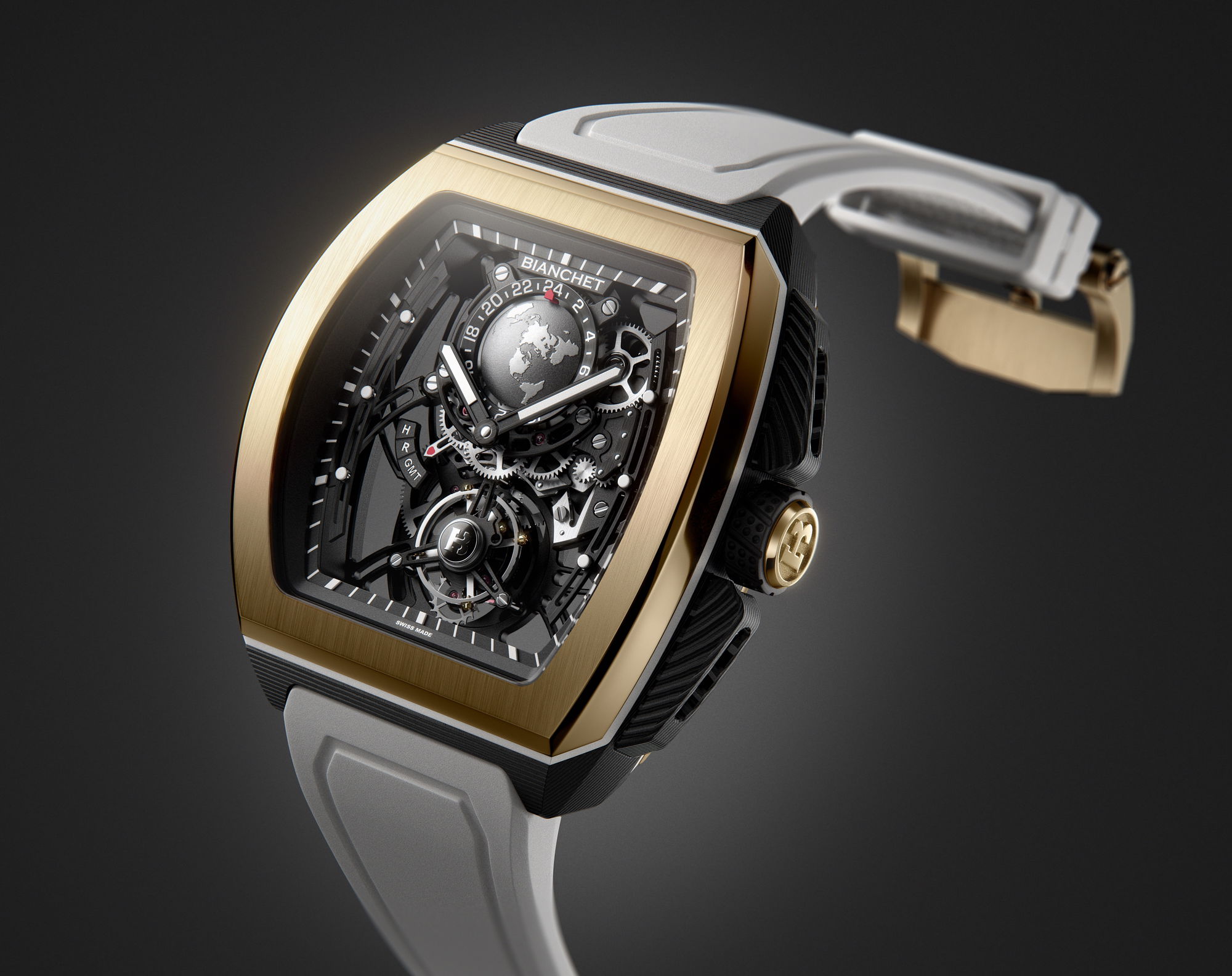 Bianchet Flying Tourbillon Sport GMT Hybrid Gold - View 3