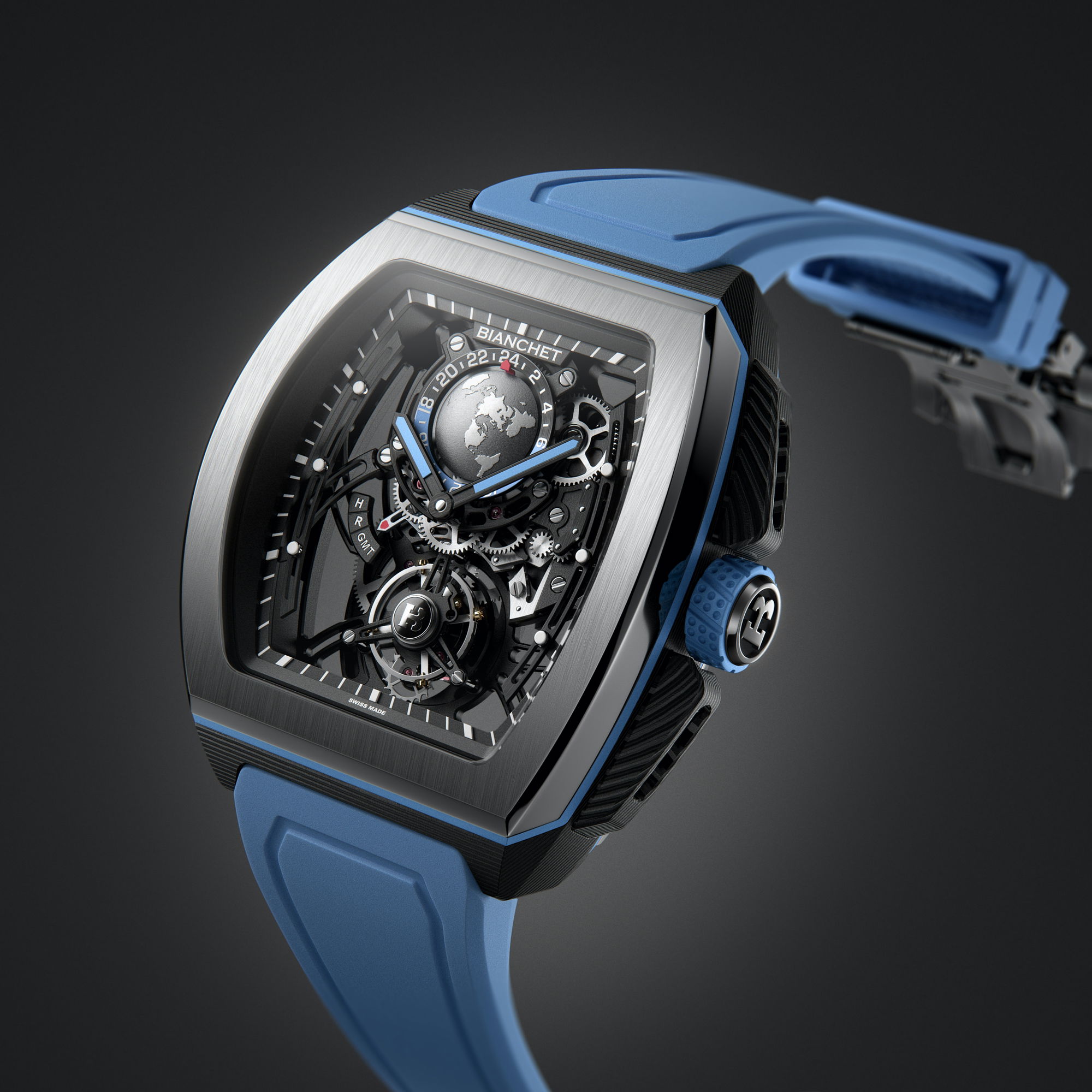 Bianchet Flying Tourbillon Sport GMT Hybrid Sky Blue - View 2