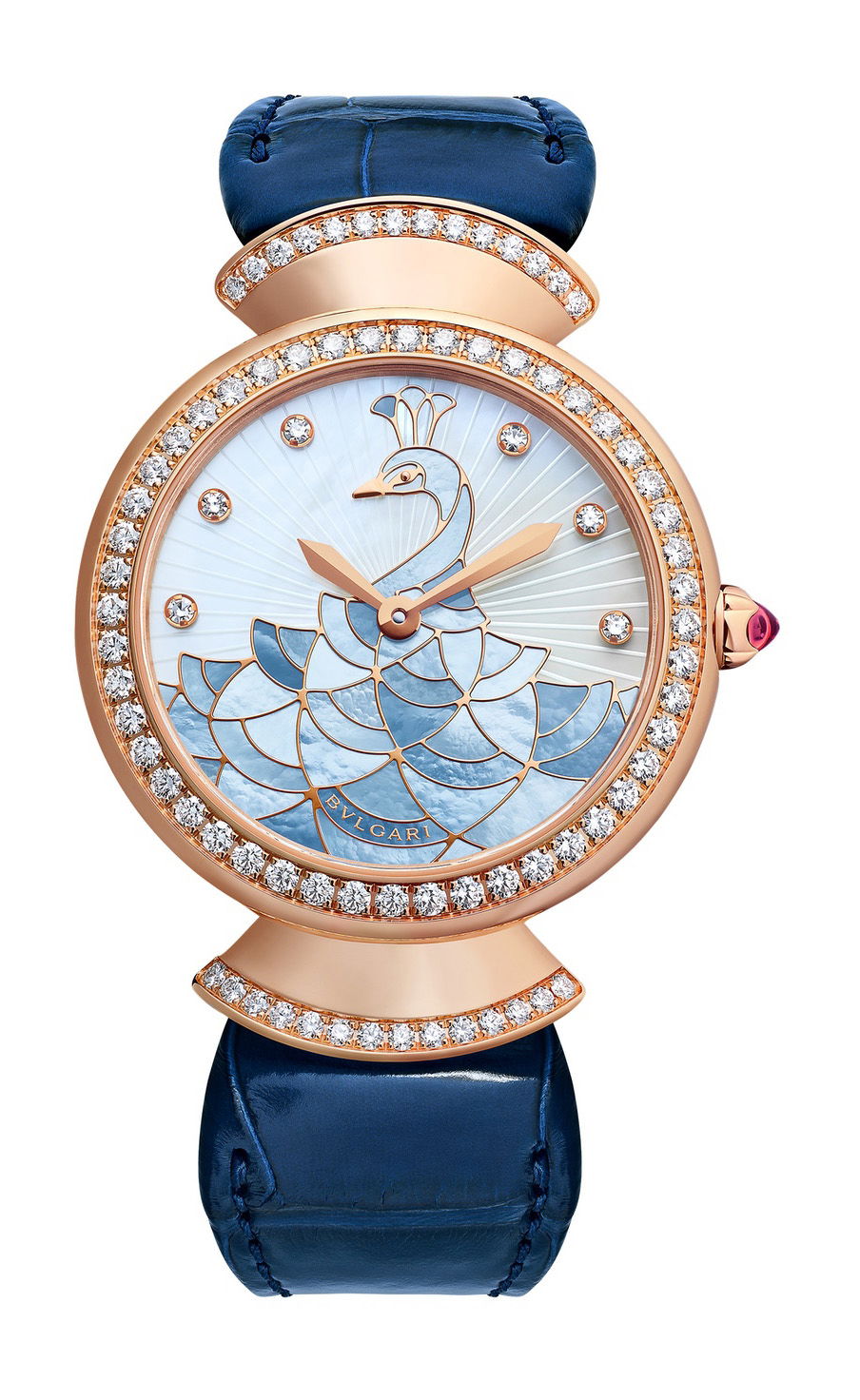 Bvlgari Divas’ Dream Peacock Mother of Pearl Marquetry watch