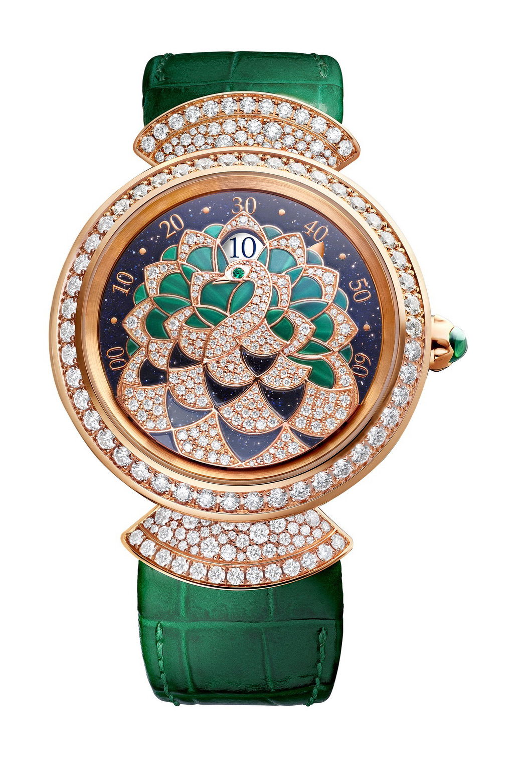 Bvlgari Divas’ Dream Peacock Precious Marquetry Jumping Hour watch