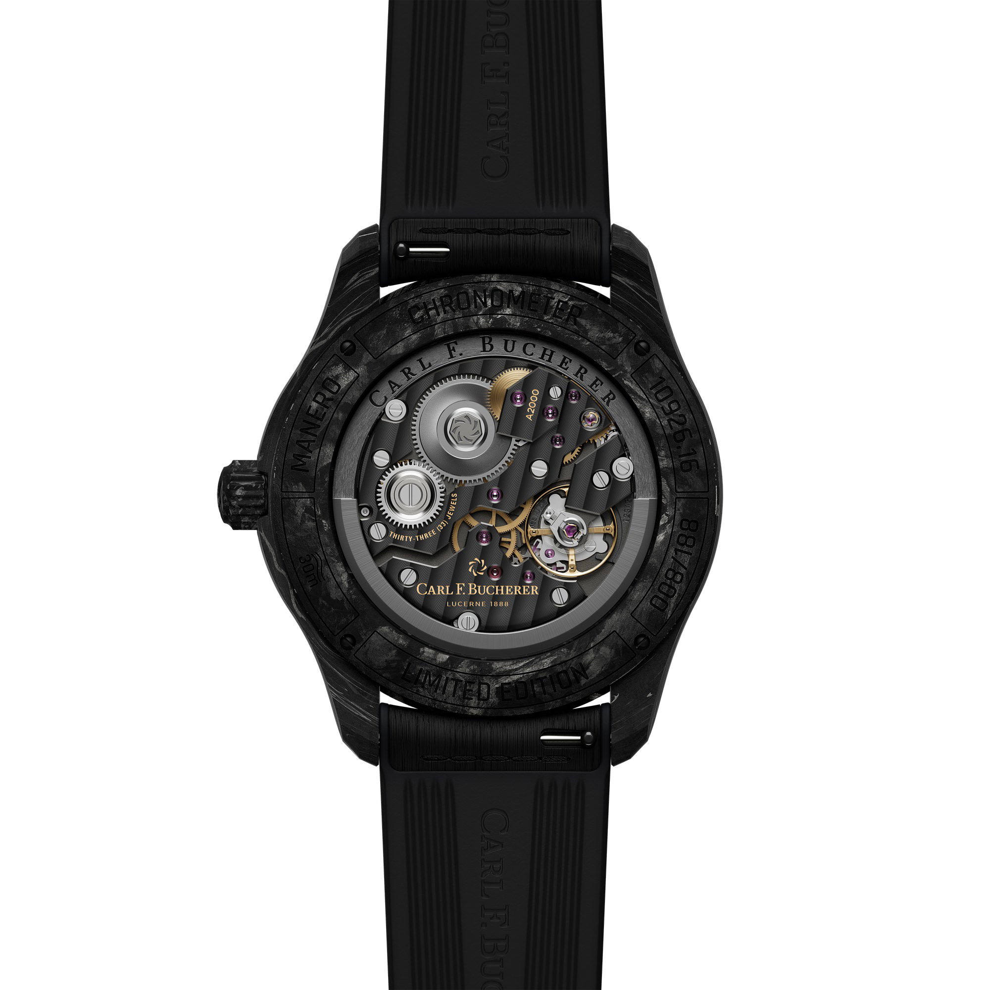 Carl F. Bucherer Manero Peripheral Big Date Black - View 3