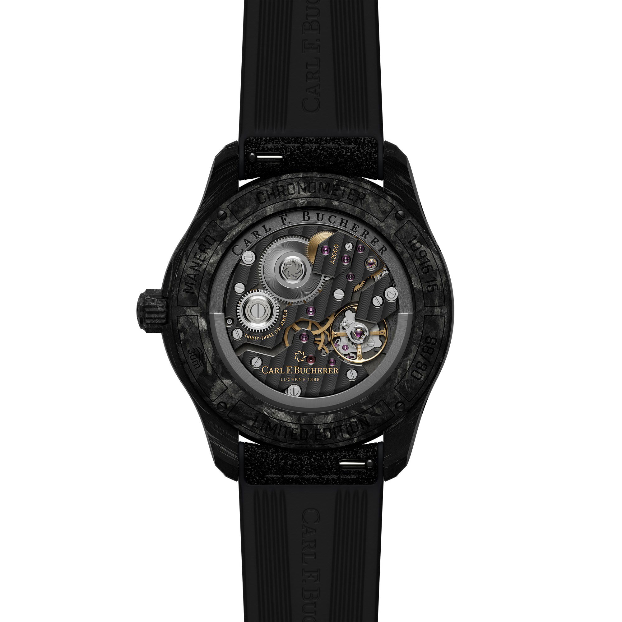 Carl F. Bucherer Manero Peripheral Perpetual Calendar Black - View 3