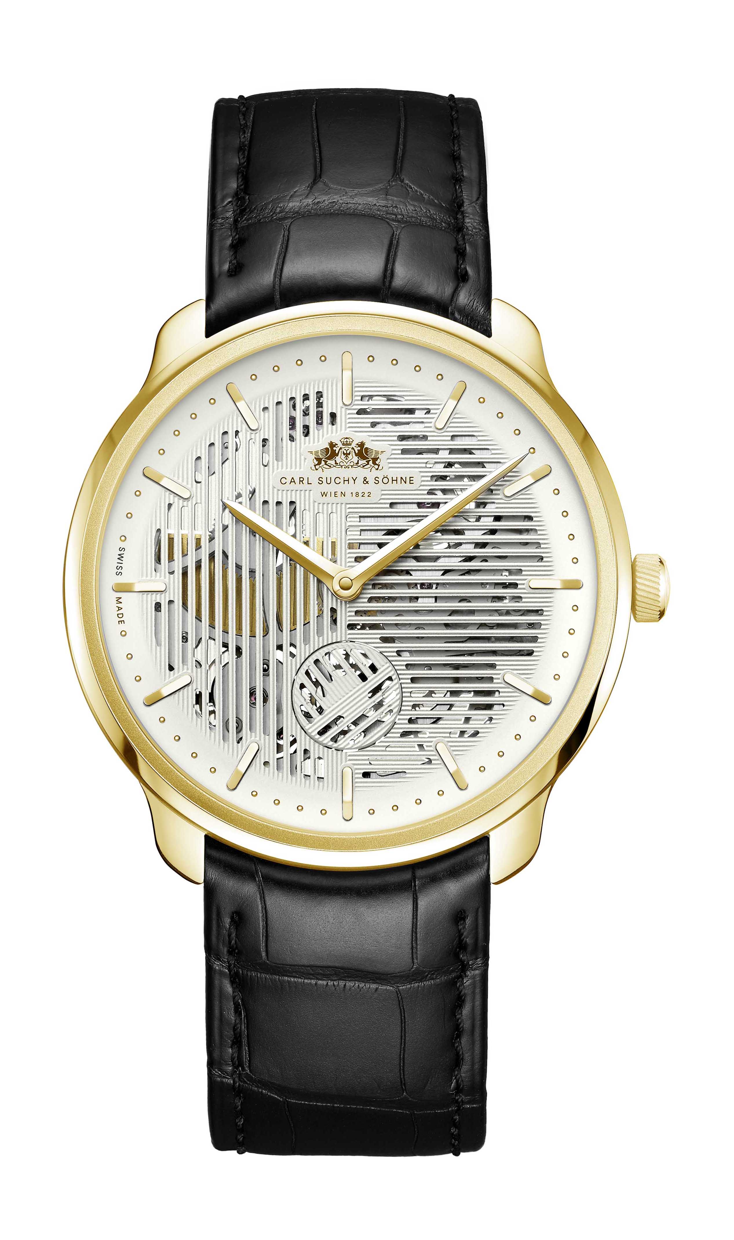 Carl Suchy & Söhne WALTZ N°1 – Skeleton Gold, White Dial watch