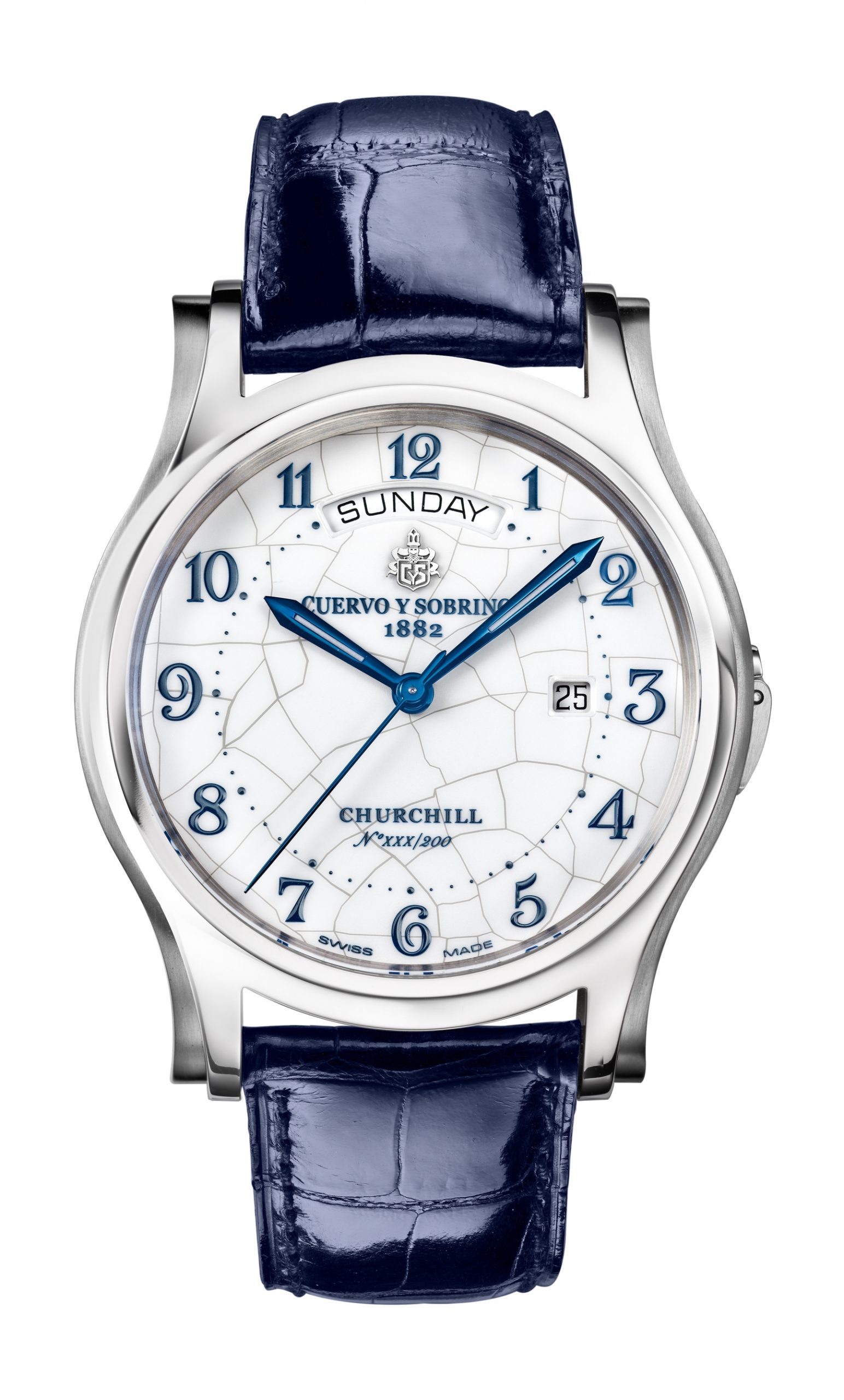 Cuervo y Sobrinos Robusto Day Date Churchill watch