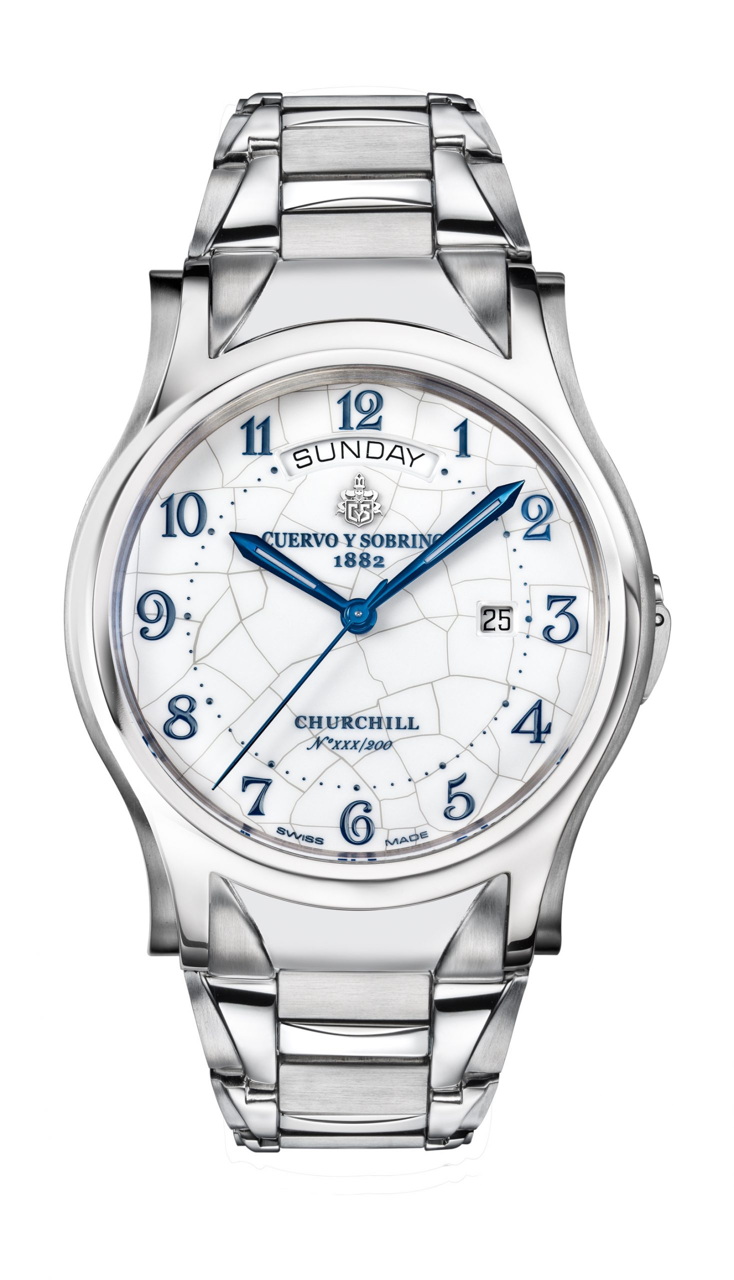Cuervo y Sobrinos Robusto Day Date Churchill watch