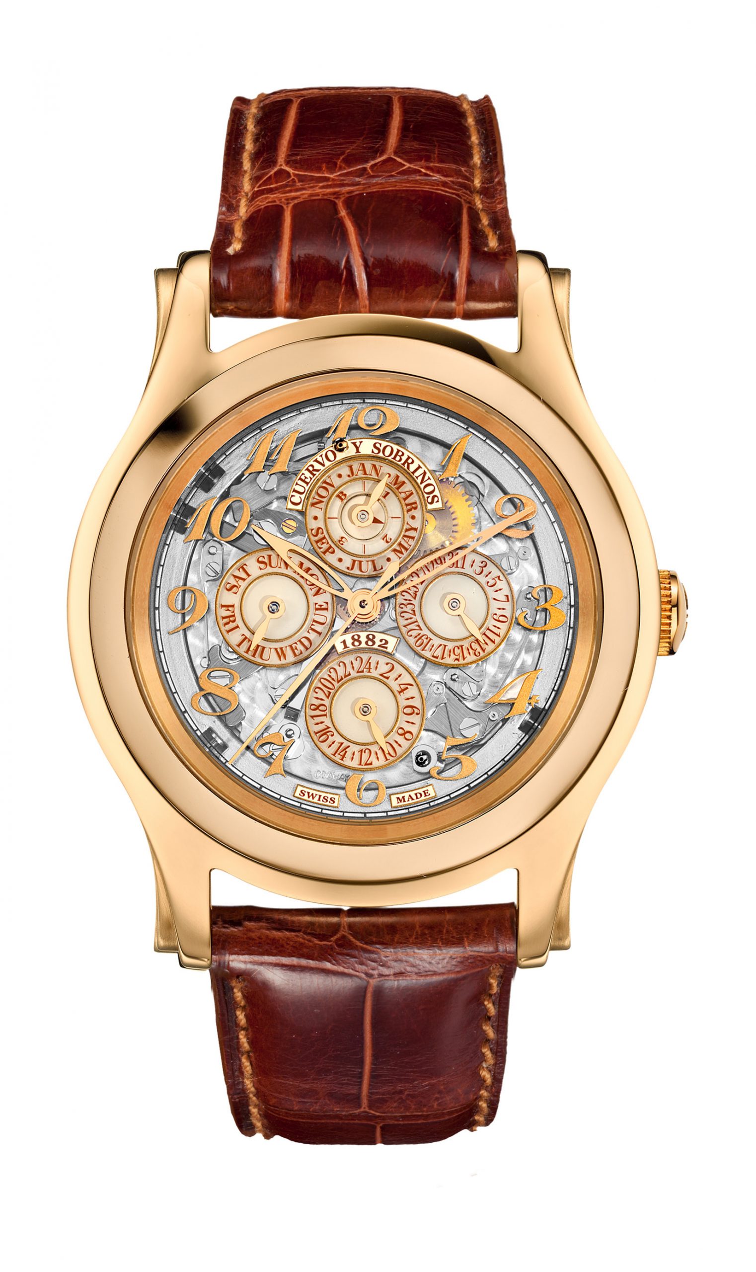 Cuervo y Sobrinos Robusto Perpetual GMT watch