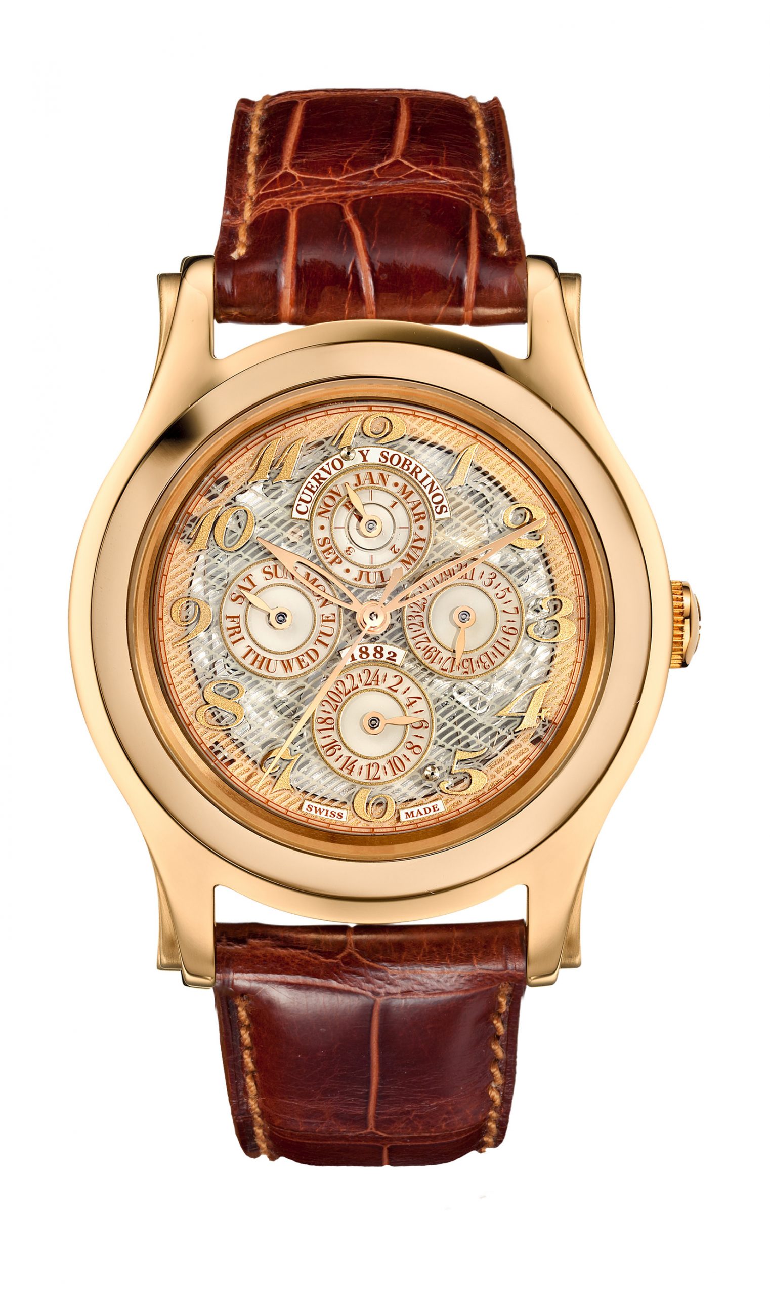 Cuervo y Sobrinos Robusto Perpetual GMT watch