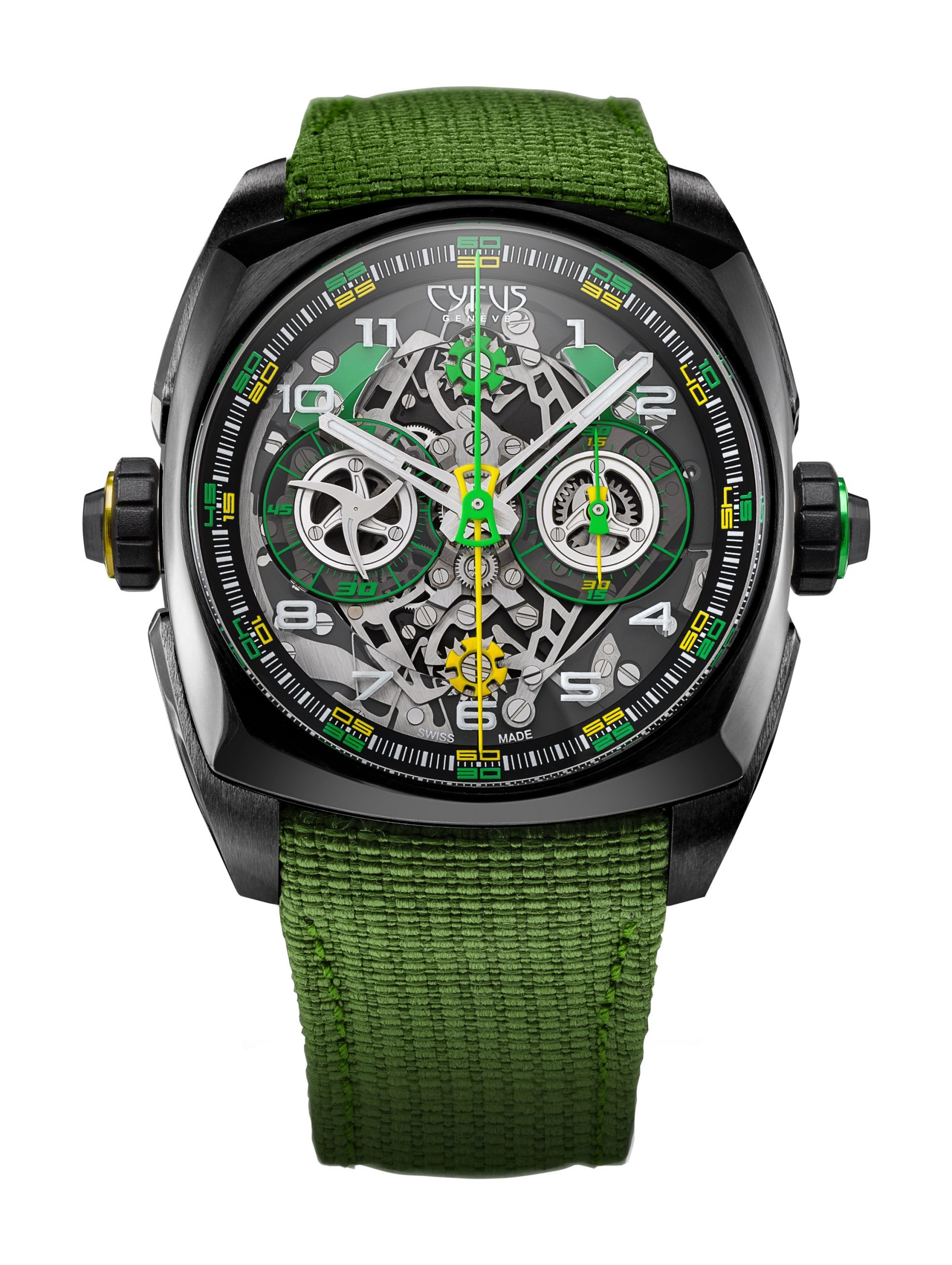 Cyrus Klepcys DICE Lime Black DLC Titanium watch