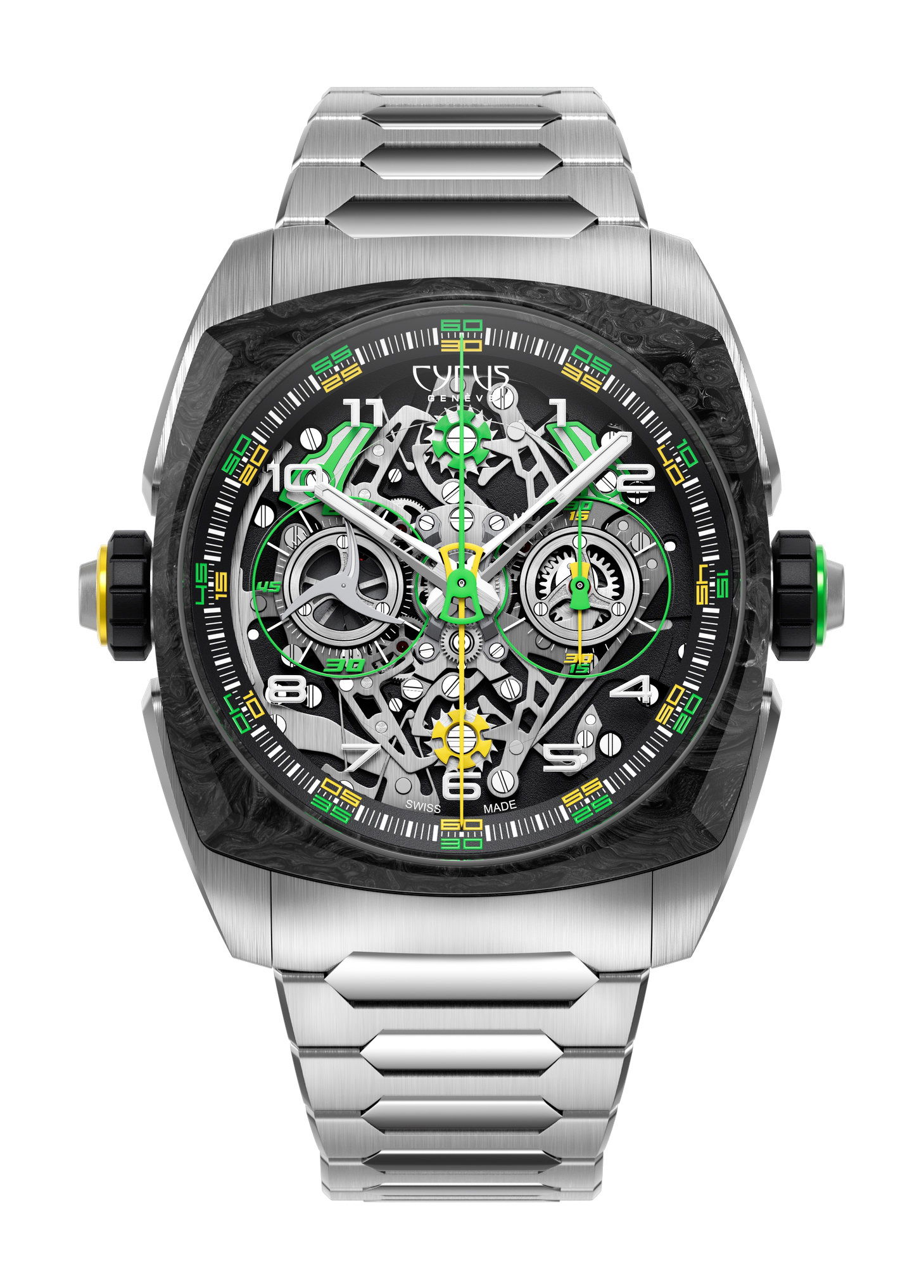 Cyrus Klepcys DICE Lime Carbon watch