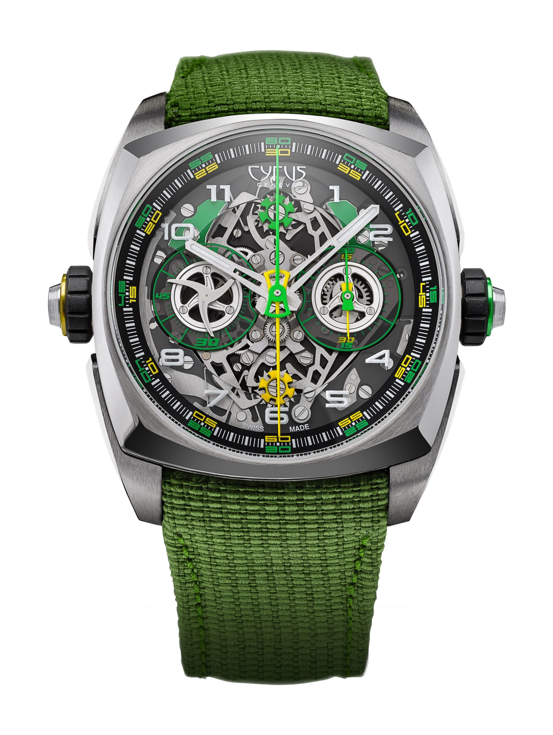 Cyrus Klepcys DICE Lime Titanium watch