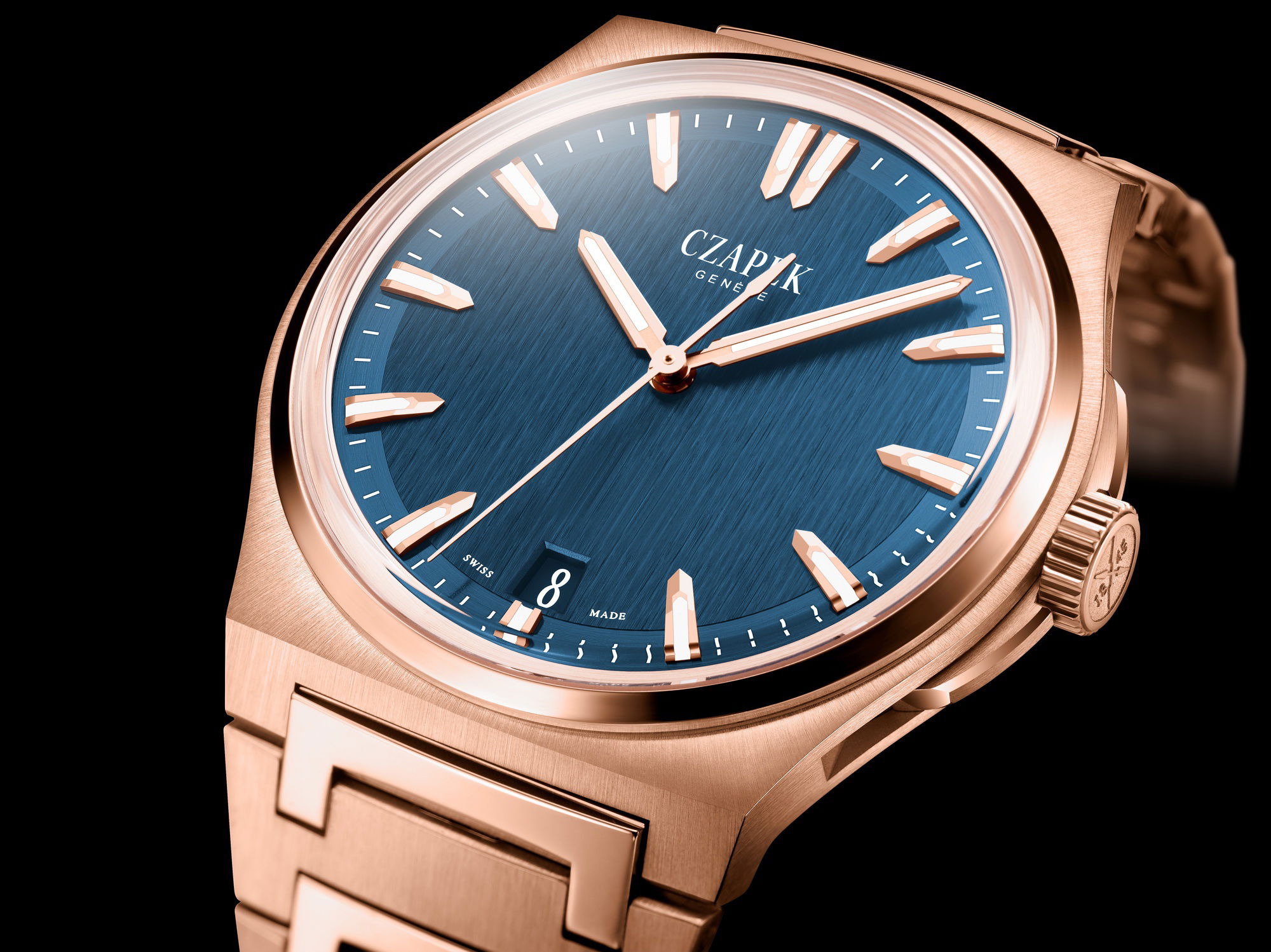 Czapek Antarctique Mount Erebus Deep Blue Full Rose Gold - View 3
