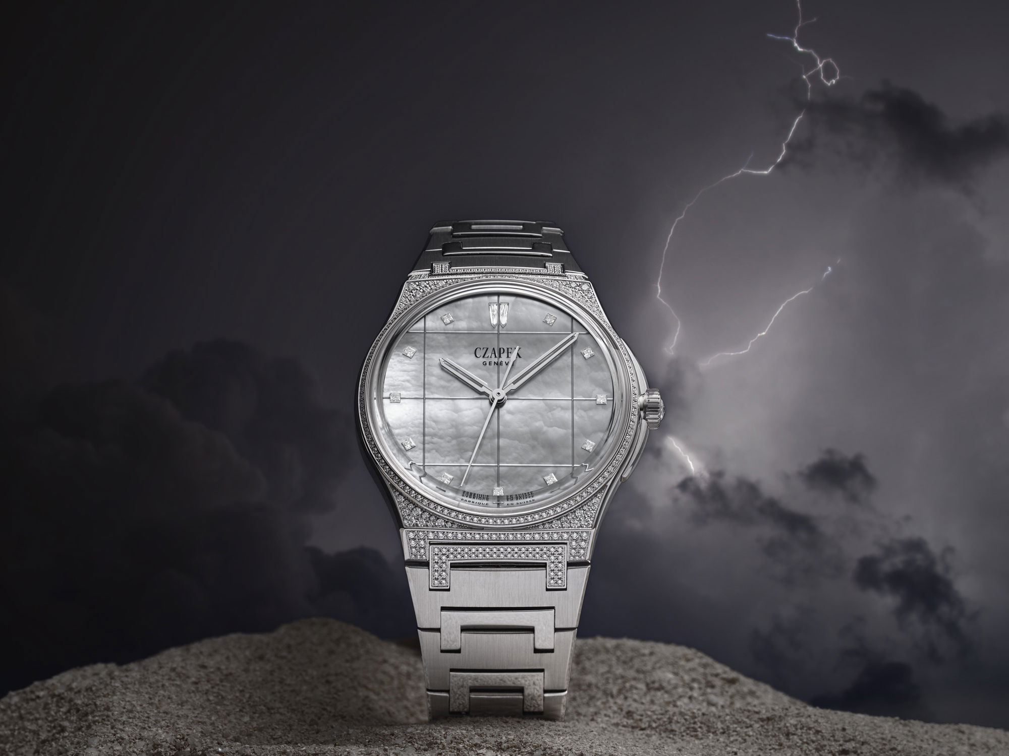 Czapek Antarctique S La Carte des Nuages Stormy Grey - View 3