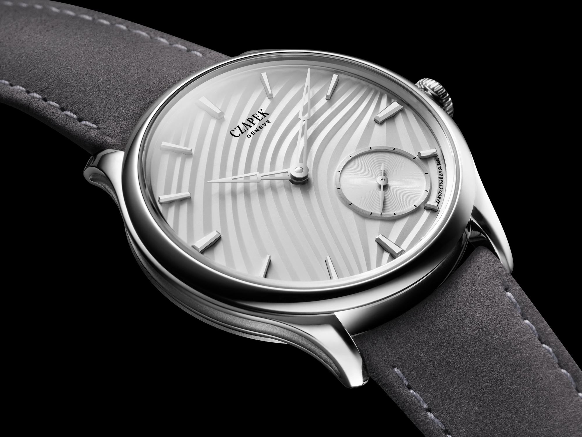 Czapek Promenade Plissé Pearl White - View 3