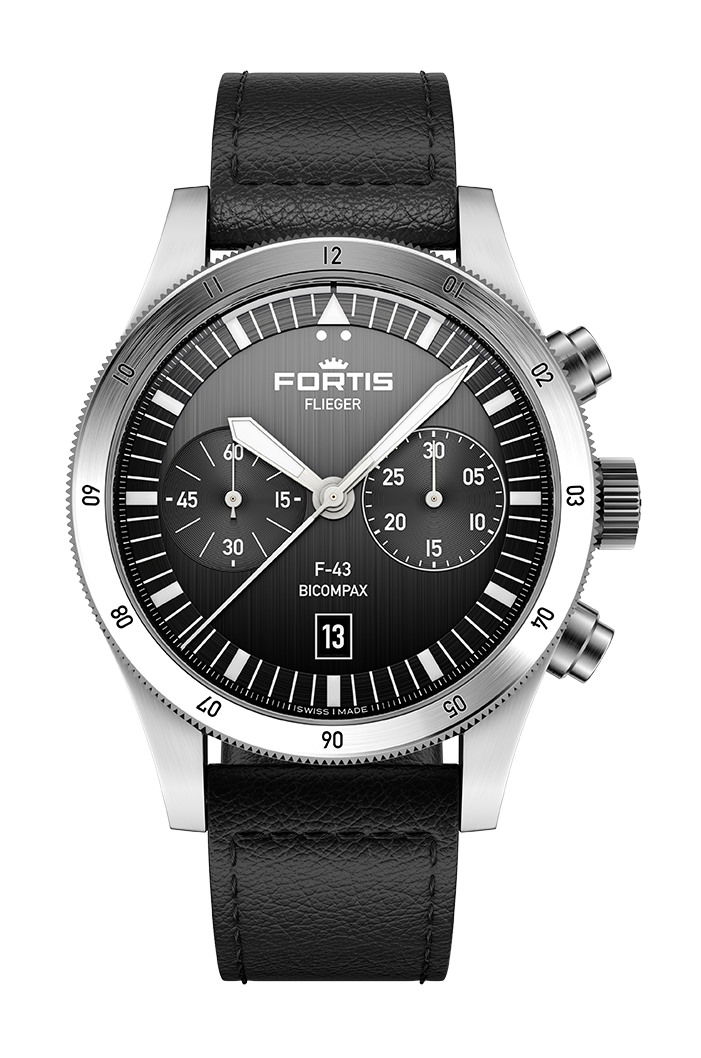 Fortis Flieger F-43 Bicompax Black watch